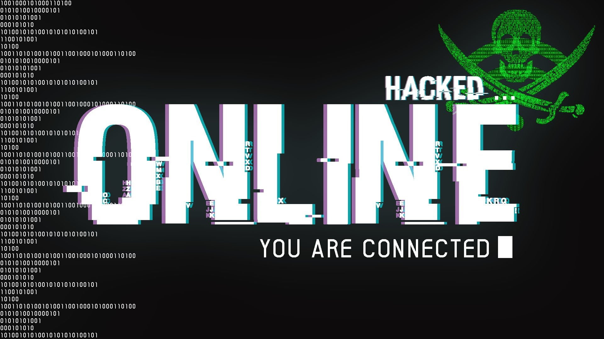 transportation, illuminated, 1080P, close-up, hackers hacking online binary skull sword, copy space, studio shot, communication, text, night, global communications, HD Wallpaper