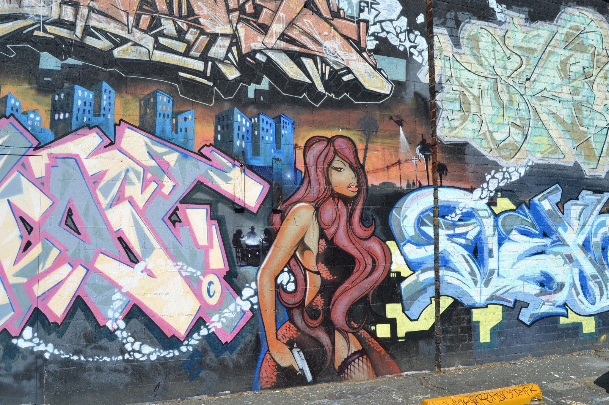 california, city, cities, buildings, angeles, pacific, los, illegal, 1080P, street, wall, art, graff, colors, graffiti, HD Wallpaper