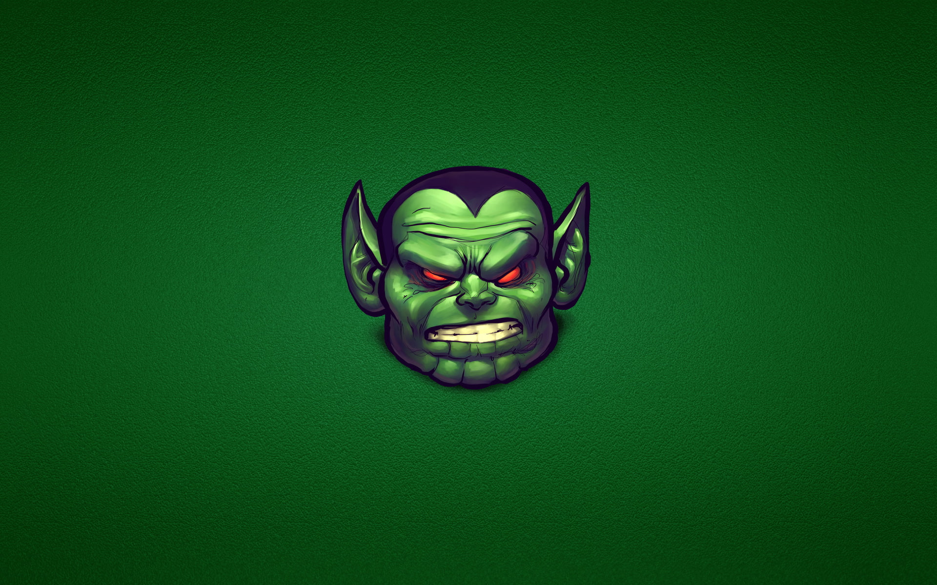 1080P, malicious, green, scroll, Skrull, alien, minimalism, comic, HD Wallpaper