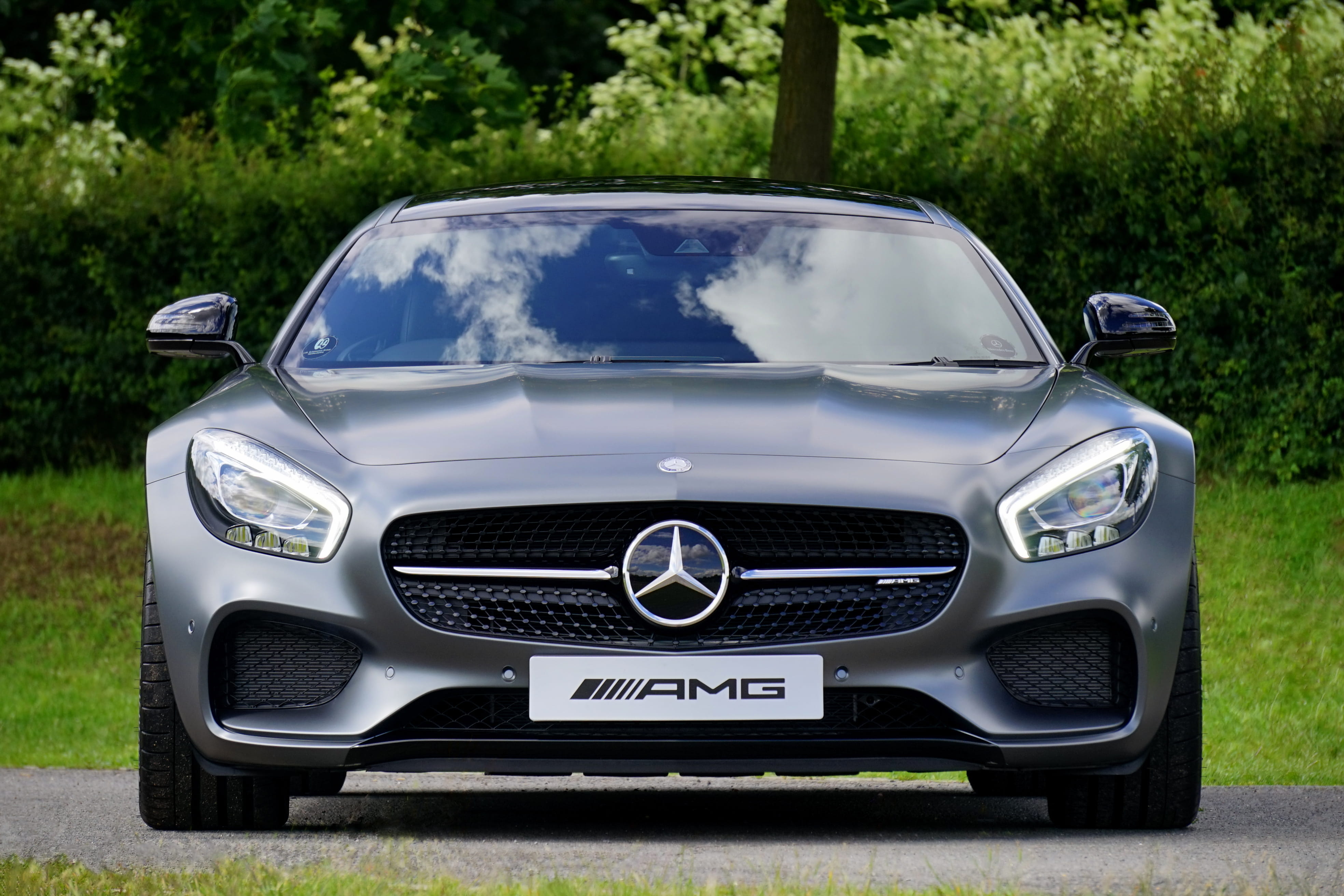 mercedez, motor vehicle, transportation, text, gray, mercedes benz, car, field, nature, benz, automotive, silver colored, vehicle, no people, clean, headlight, HD Wallpaper