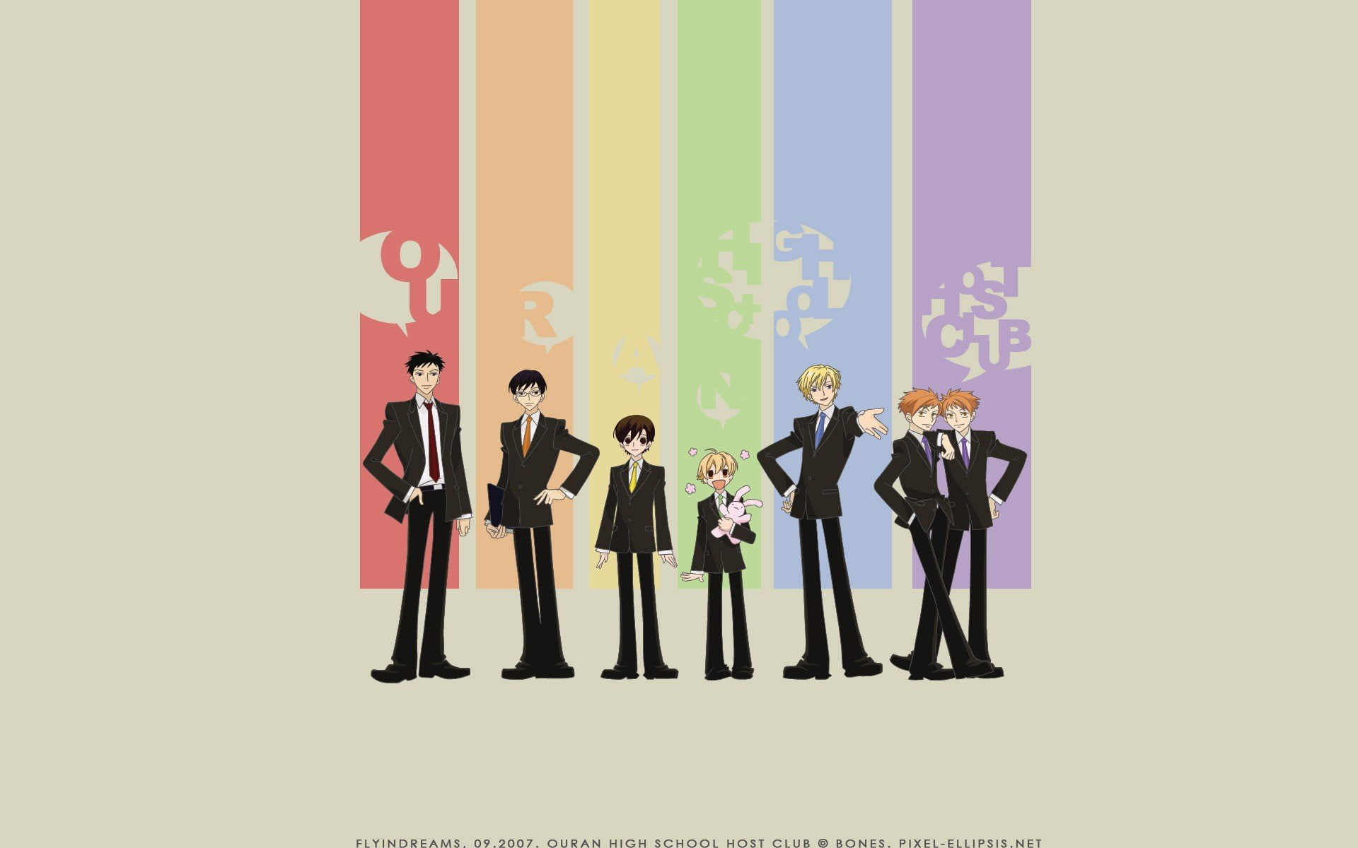 anime, 1080P, Ouran Highschool Host Club, rainbows, Anime Boys, HD Wallpaper