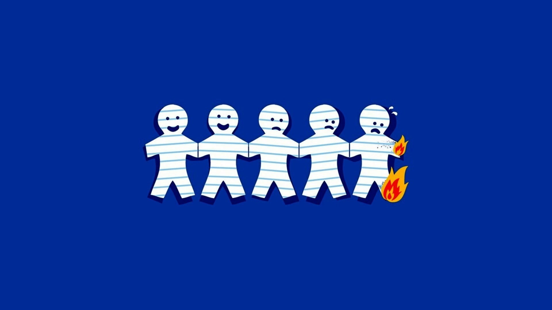 teamwork, people, humor, studio shot, colleague, blue background, adult, global communications, cooperation, coworker, paper, burning, simple, men, connection, HD Wallpaper