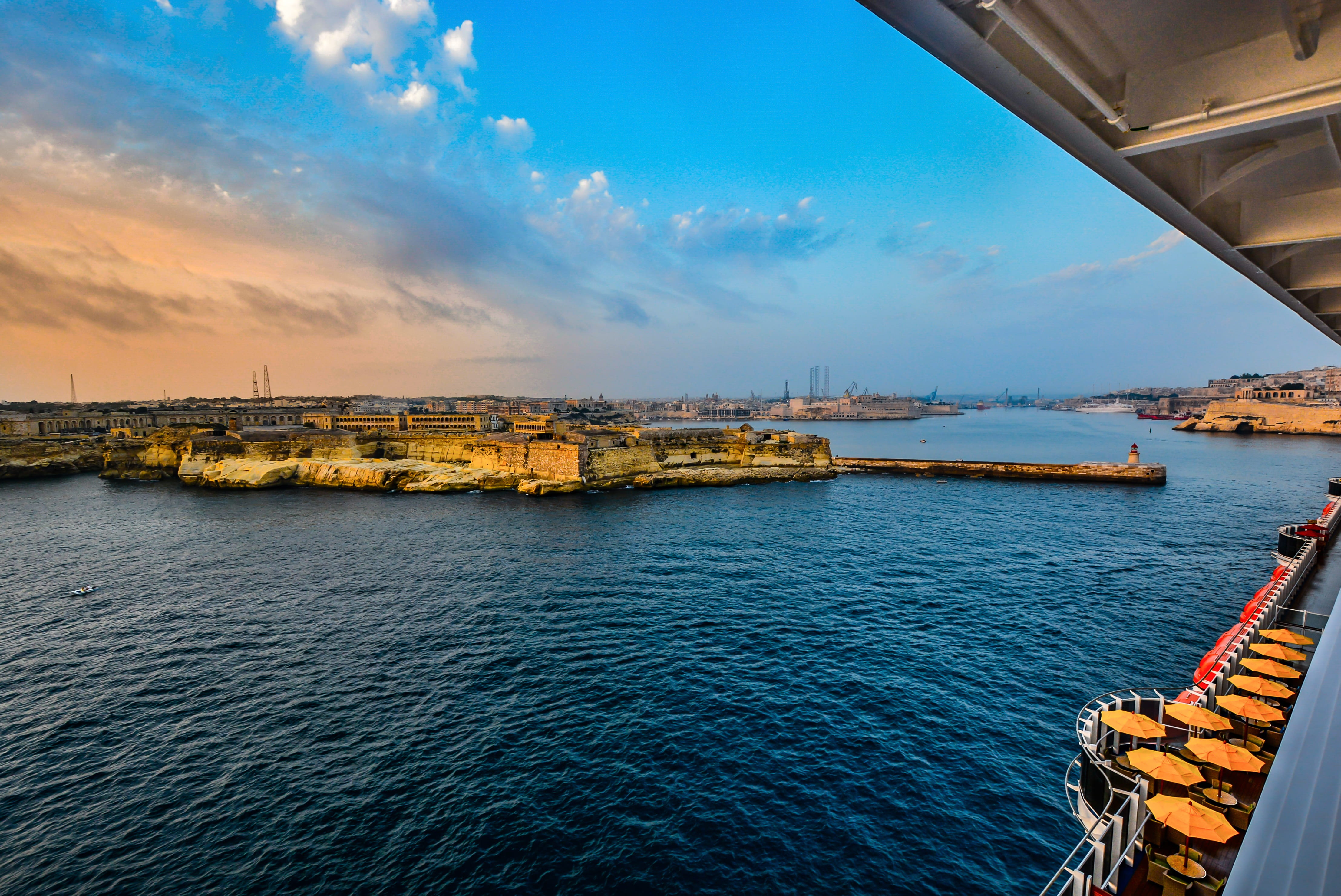 town, no people, water, Cruise, bay, holiday, deck, built structure, fortress, nautical vessel, Harbor, island, ship, tourism, transportation, mediterranean, HD Wallpaper