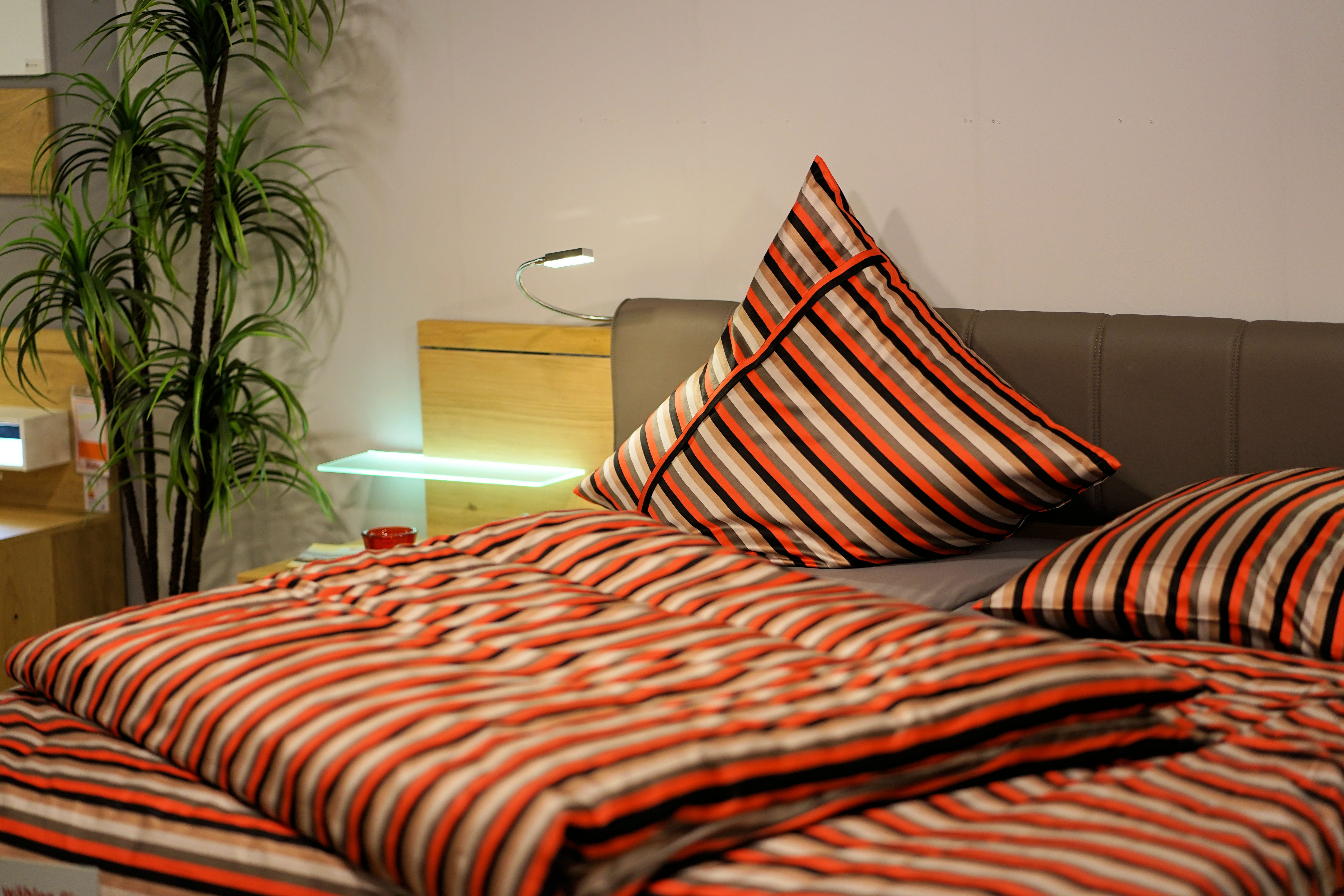 houseplant, domestic room, facilities, mood, double bed, beds, sleep, luxury, romantic, wood, plant, hotel rooms, absence, comfort, romance, electric lamp, HD Wallpaper
