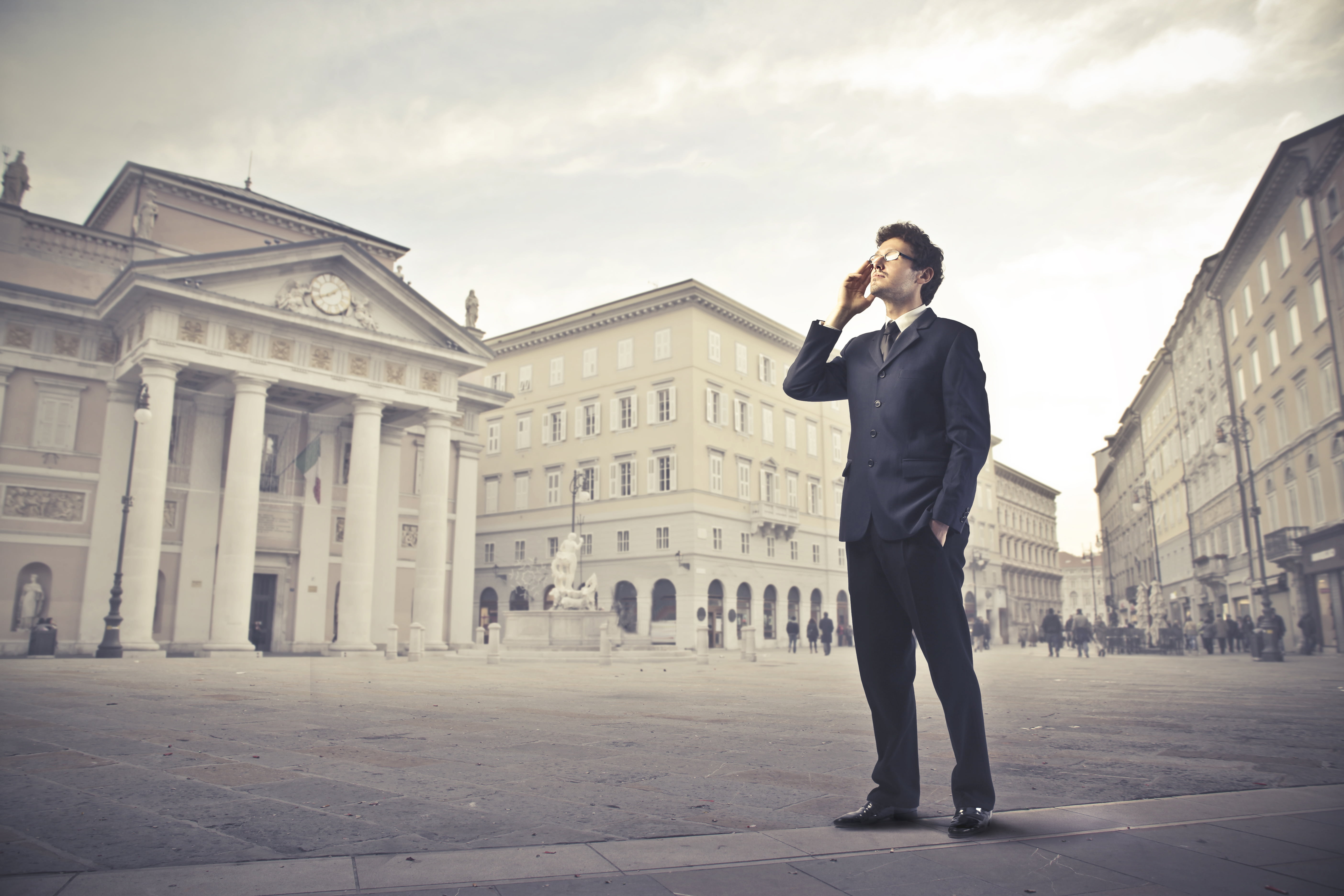 male, males, real people, telephone, standing, mobile Phone, businessman, architectural column, using Phone, looking, success, europe, lifestyles, business Person, HD Wallpaper