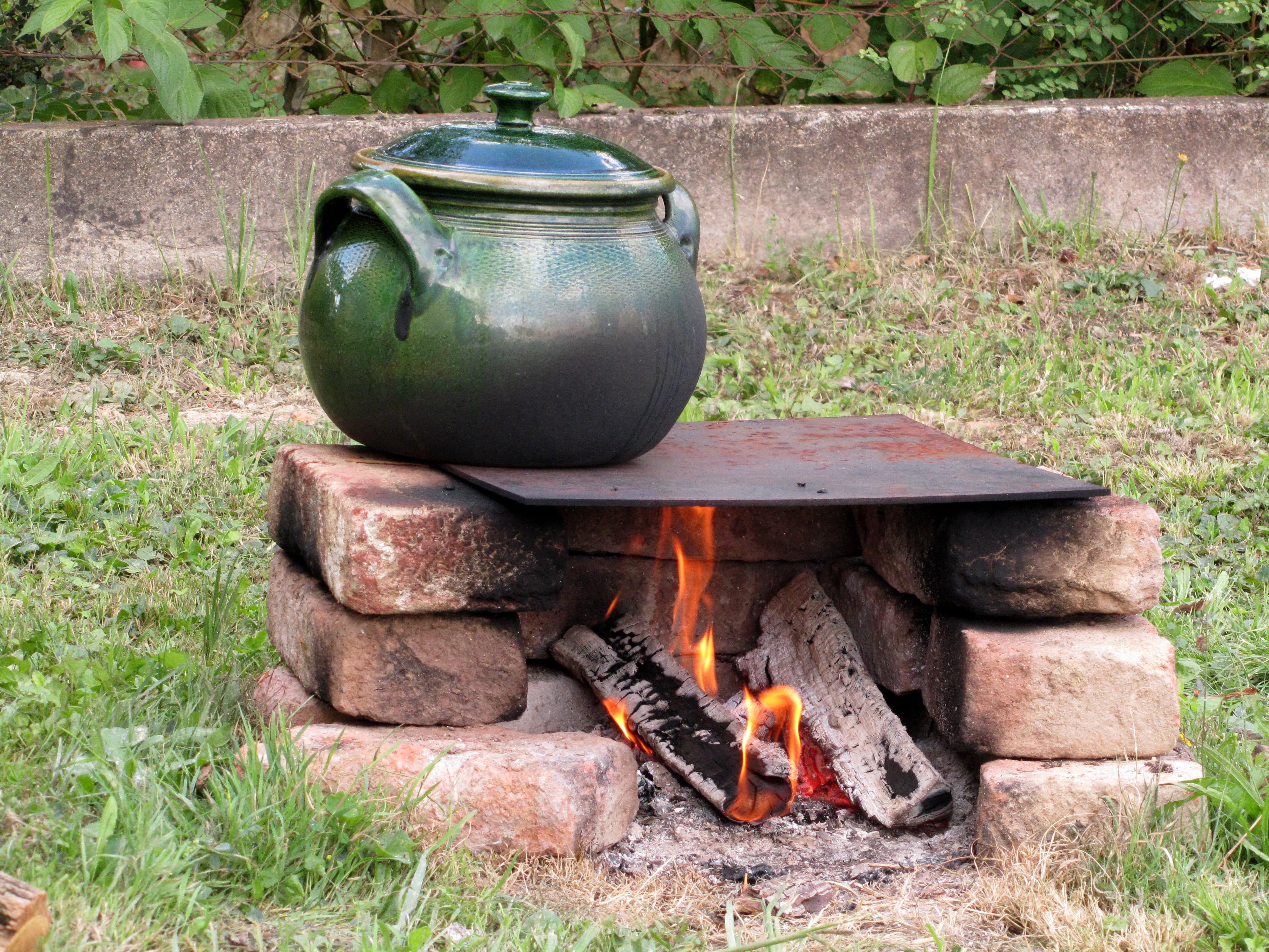 log, Utensils, bonfire, wood, grass, burning, kitchen utensils, teapot, nature, fire - Natural Phenomenon, firewood, Firing, wood - material, field, handmade, HD Wallpaper