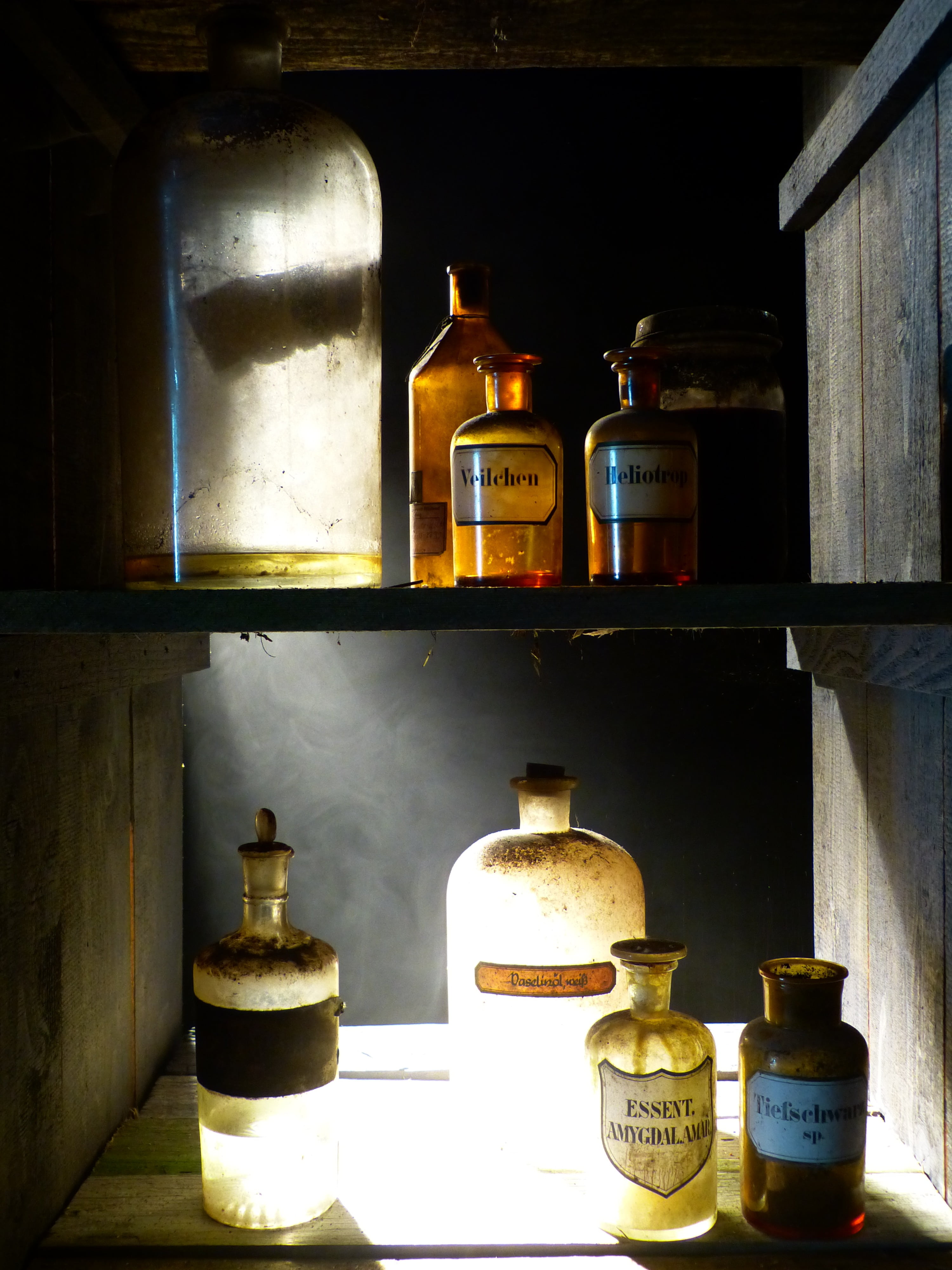 old, back light, indoors, no people, jar, transparent, glass, choice, 4K, medicine, container, close-up, lot, architecture, still life, bottle, pharmacy bottle, Phone HD Wallpaper