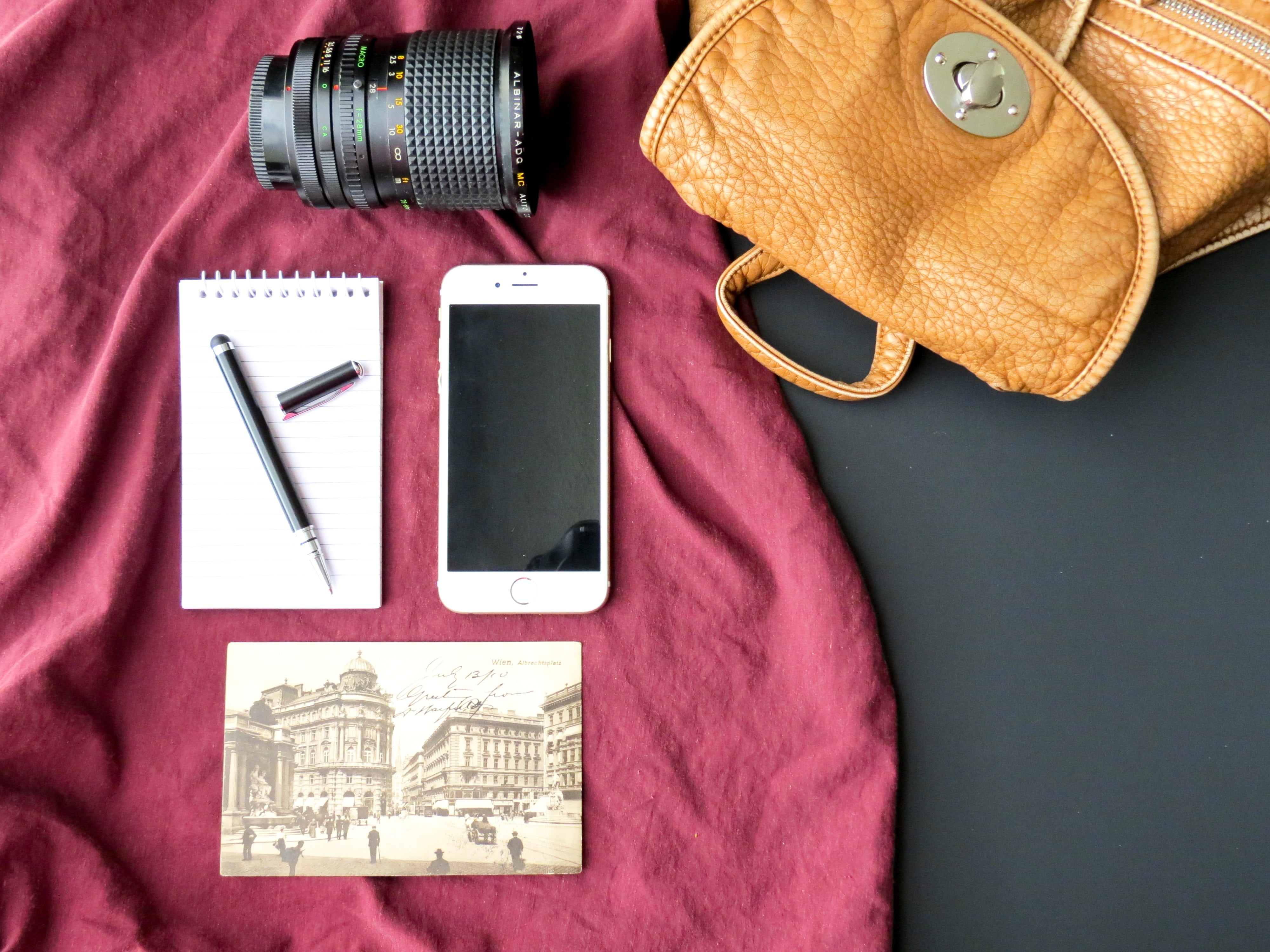 close-up, glasses, brown, mobile phone, directly above, flatlay, wireless technology, styled stock photo, travel, iphone, camera - Photographic Equipment, HD Wallpaper