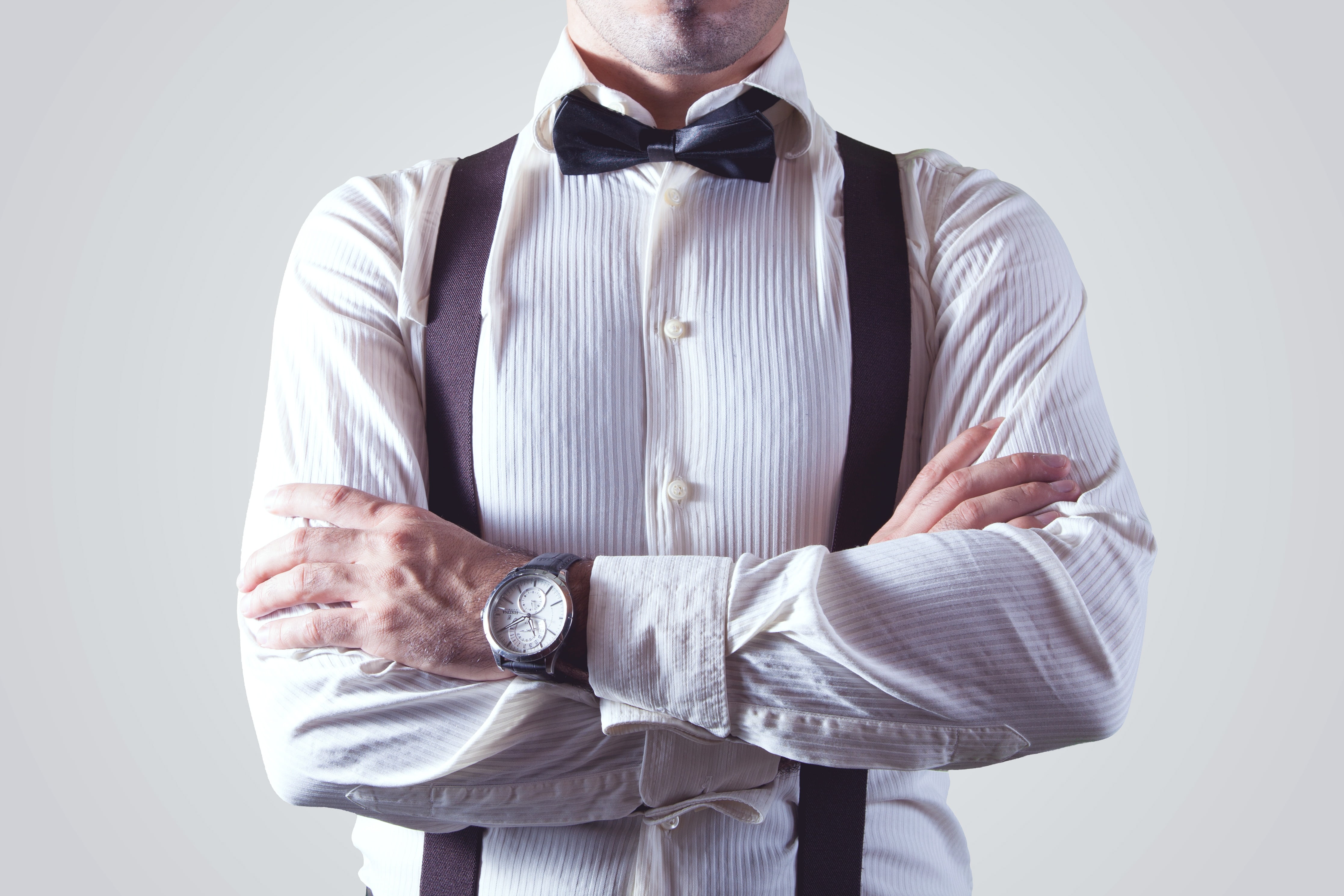 4K, menswear, adult, dress, s, fashion, braces, man, hand, indoors, suit, studio shot, tuxedo, button down shirt, formalwear, one person, watch, business, HD Wallpaper