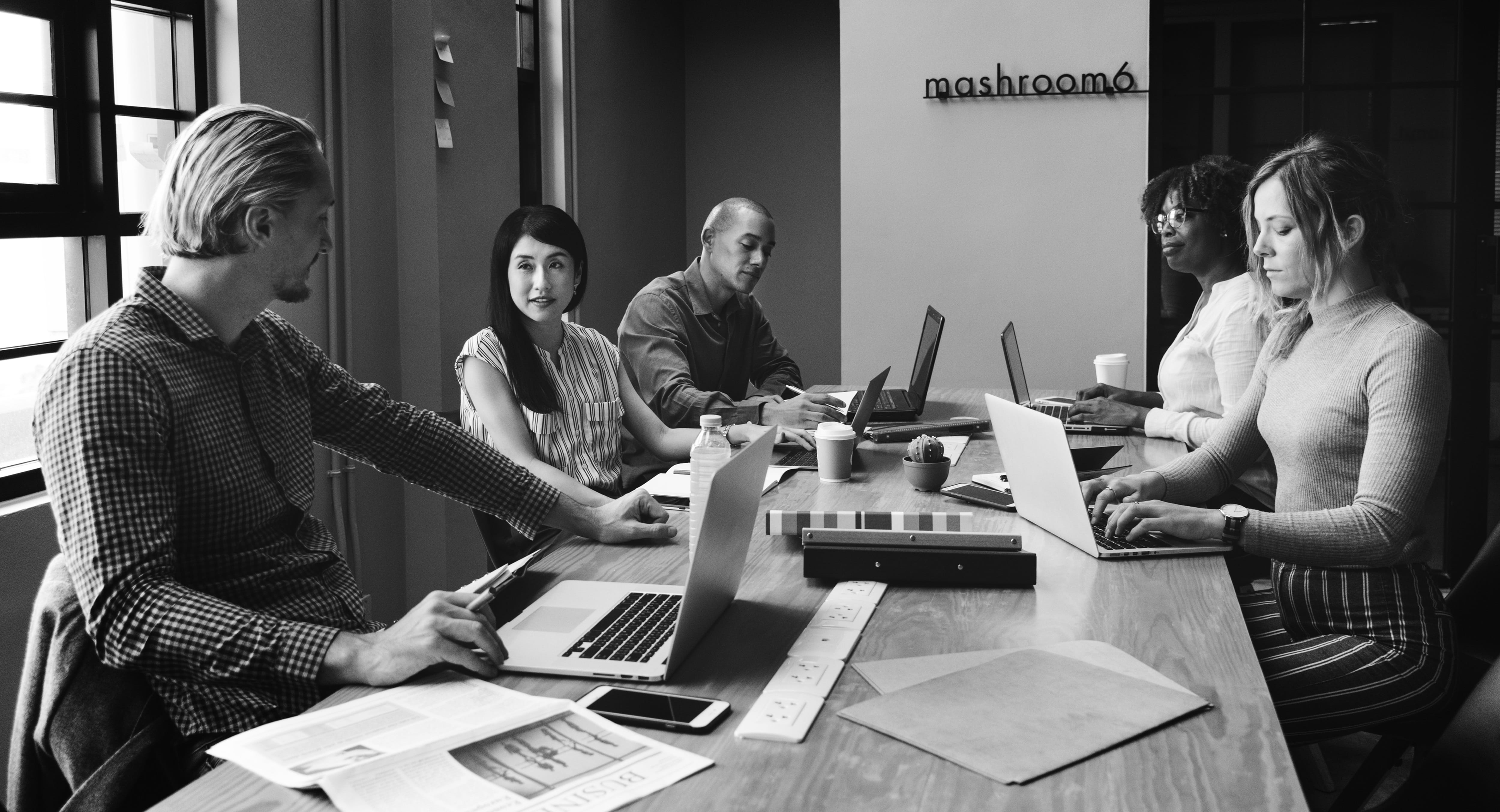 teamwork, coworker, group of people, office, occupation, brainstorming, table, technology, business, diverse, 4K, cooperation, expression, wireless technology, HD Wallpaper