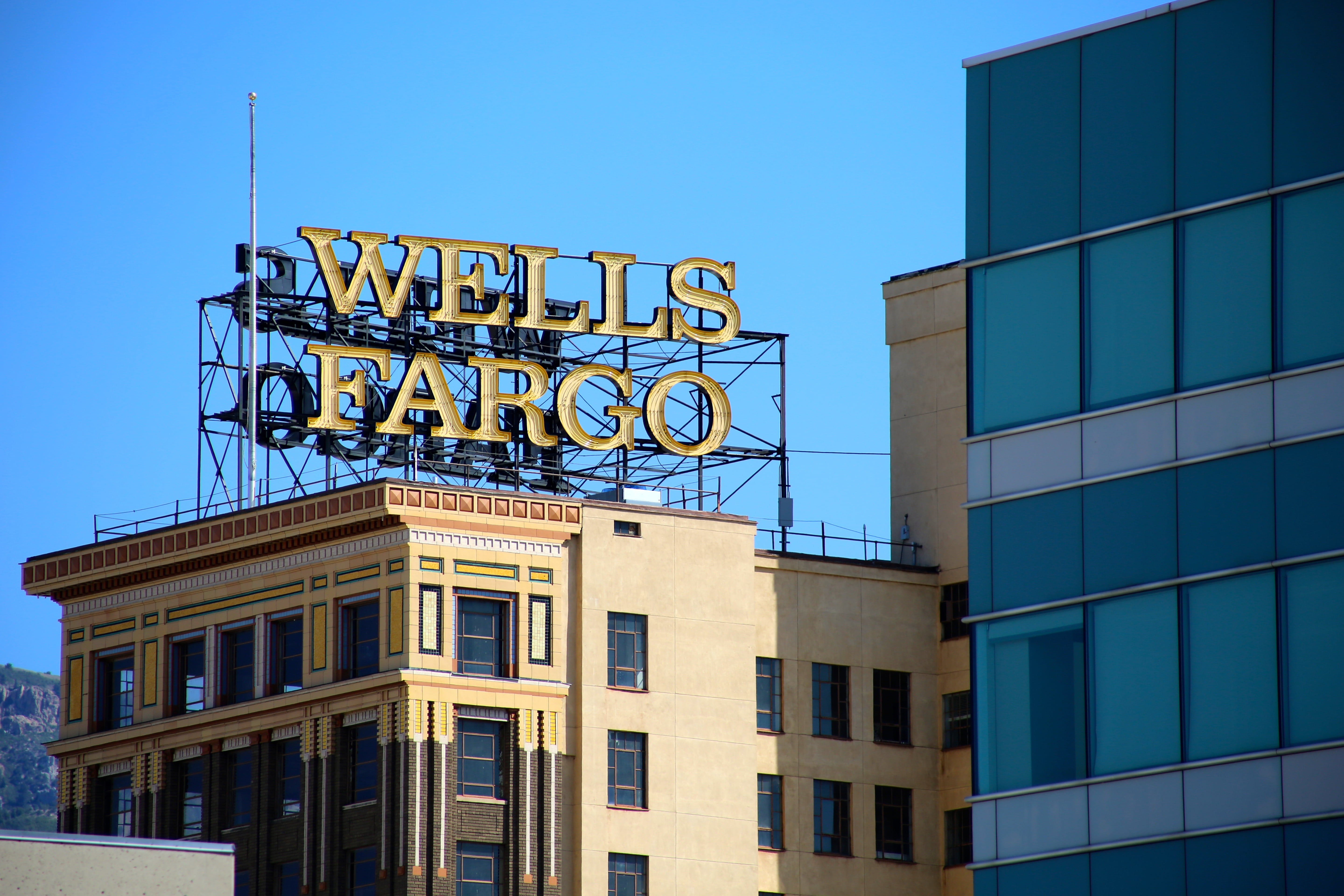 day, sky, building, business, professional, building exterior, sign, no people, low angle view, western script, text, outside, nature, architecture, blue, HD Wallpaper