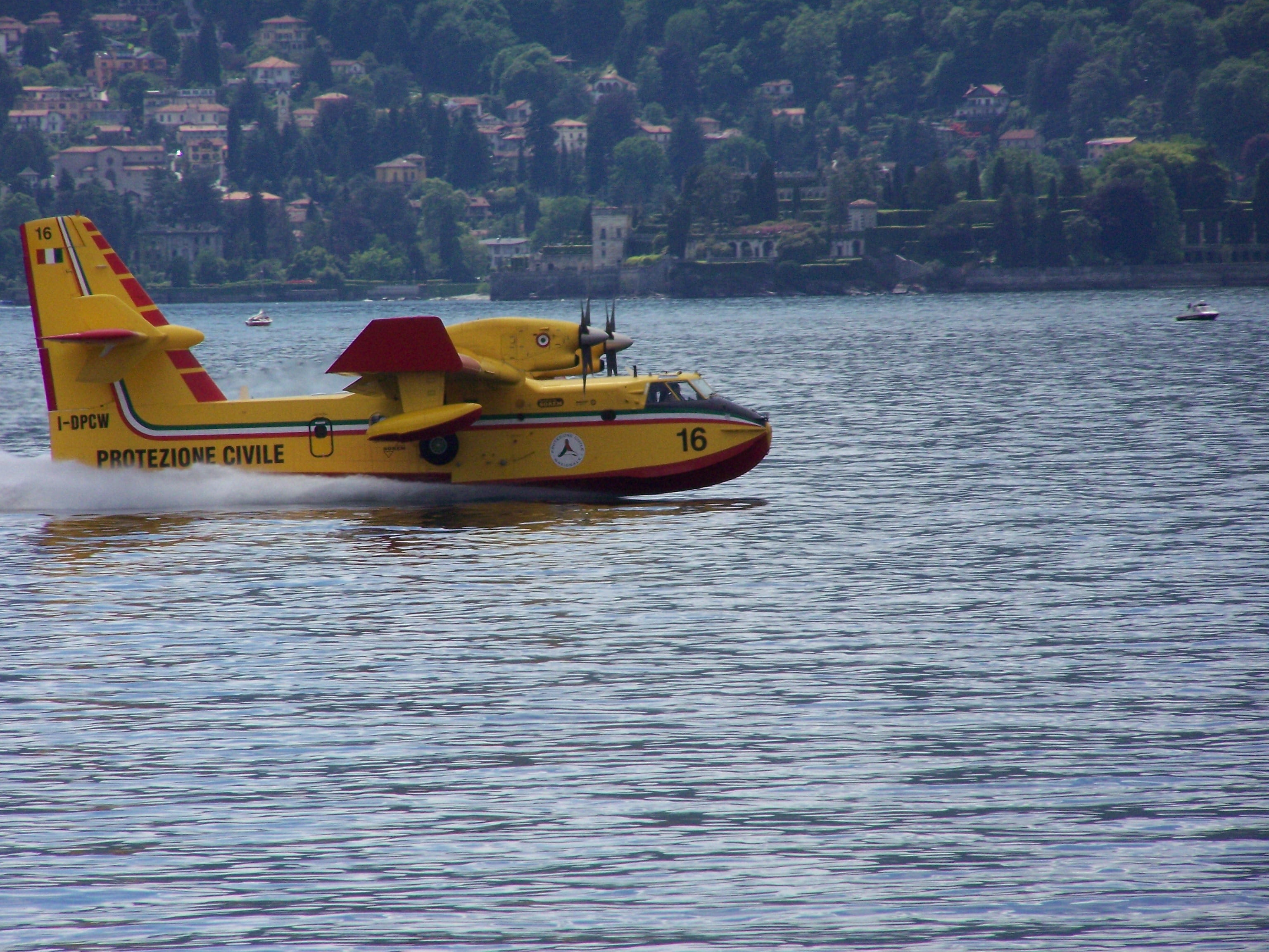 italian air, moored, yellow, propeller, lake, sea, rippled, plane, 2K, no people, beauty in nature, fire, transportation, sailing, ala, travel, day, outdoors, HD Wallpaper