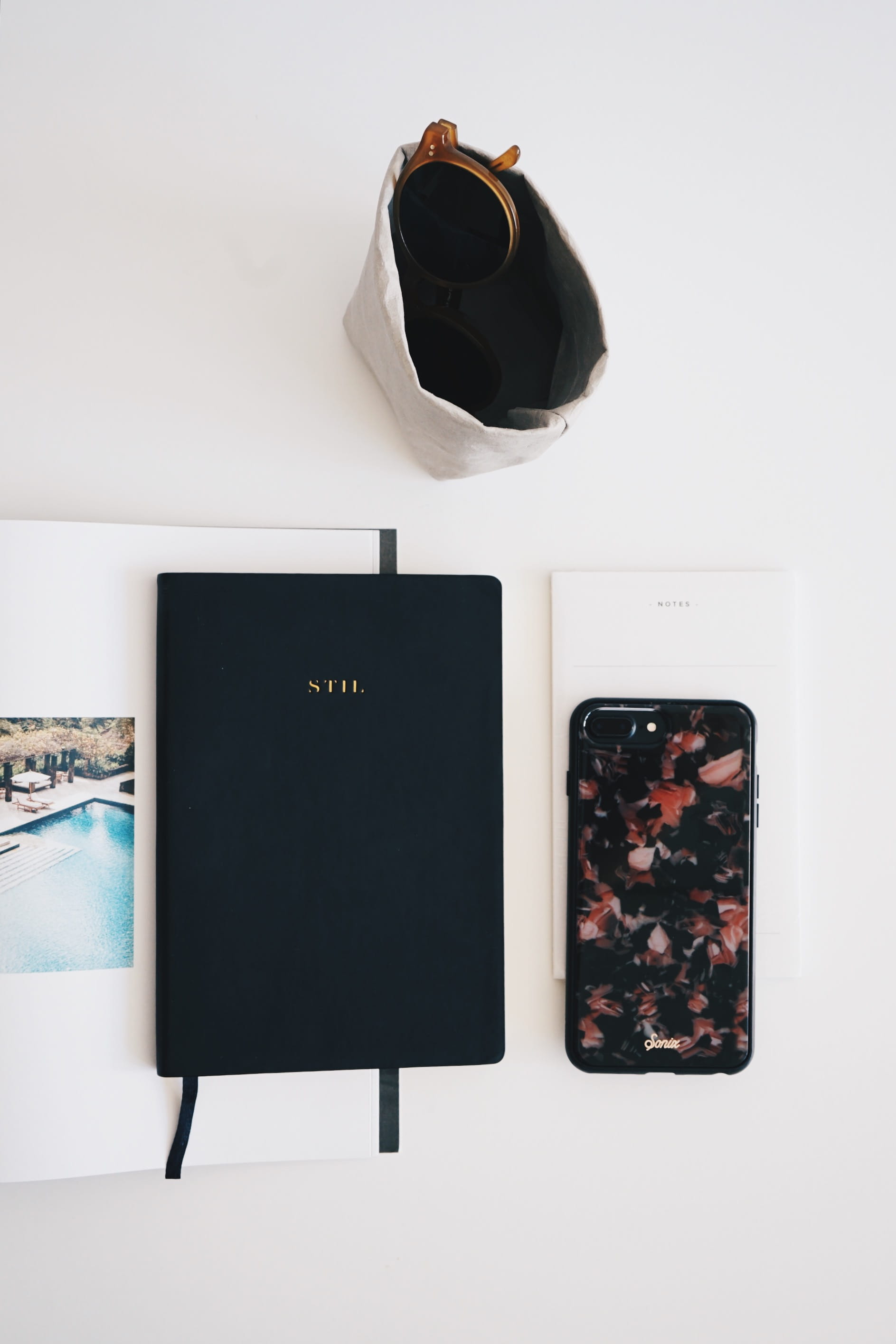 technology, desk, accessories, file folder, white background, blank, paper, studio shot, collage, high angle view, glasses, food, 2K, magazine, poster, Phone HD Wallpaper