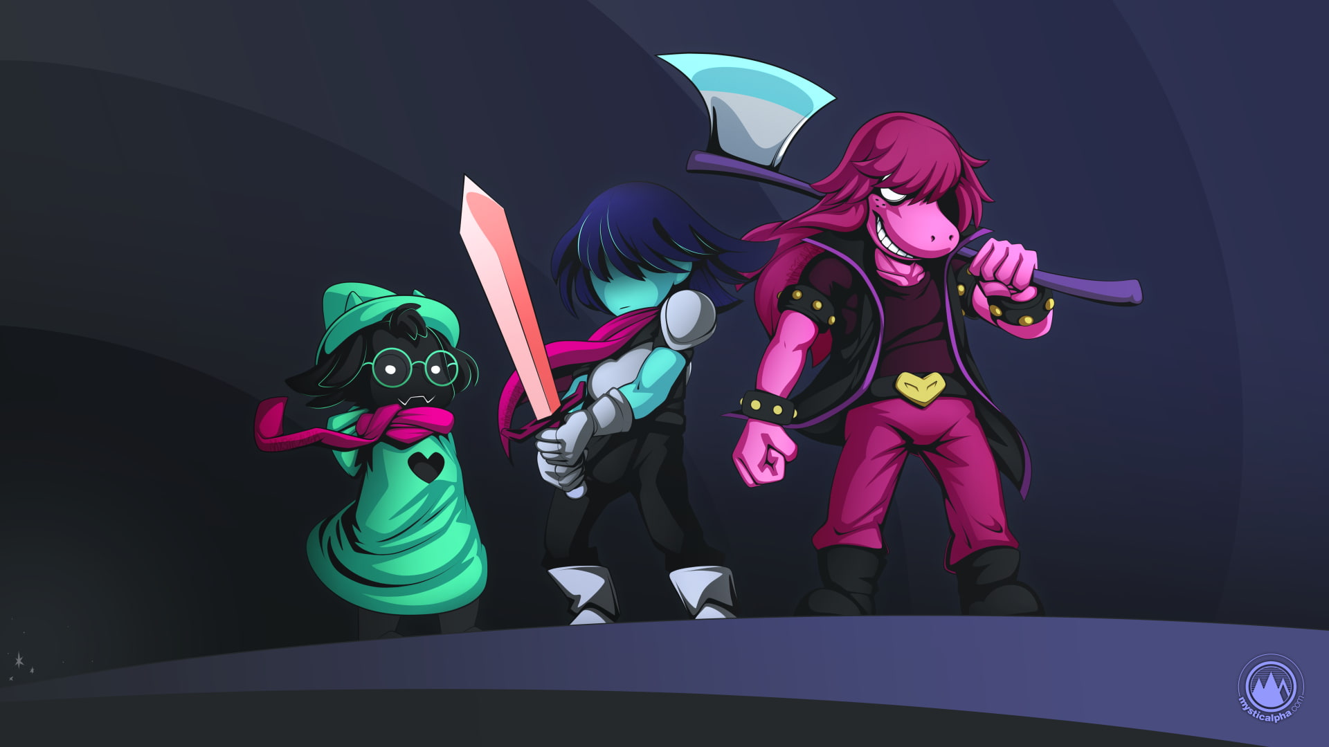 Deltarune, Kris (deltarune), Video Game, Susie (deltarune), Ralsei (deltarune), 1080P, HD Wallpaper