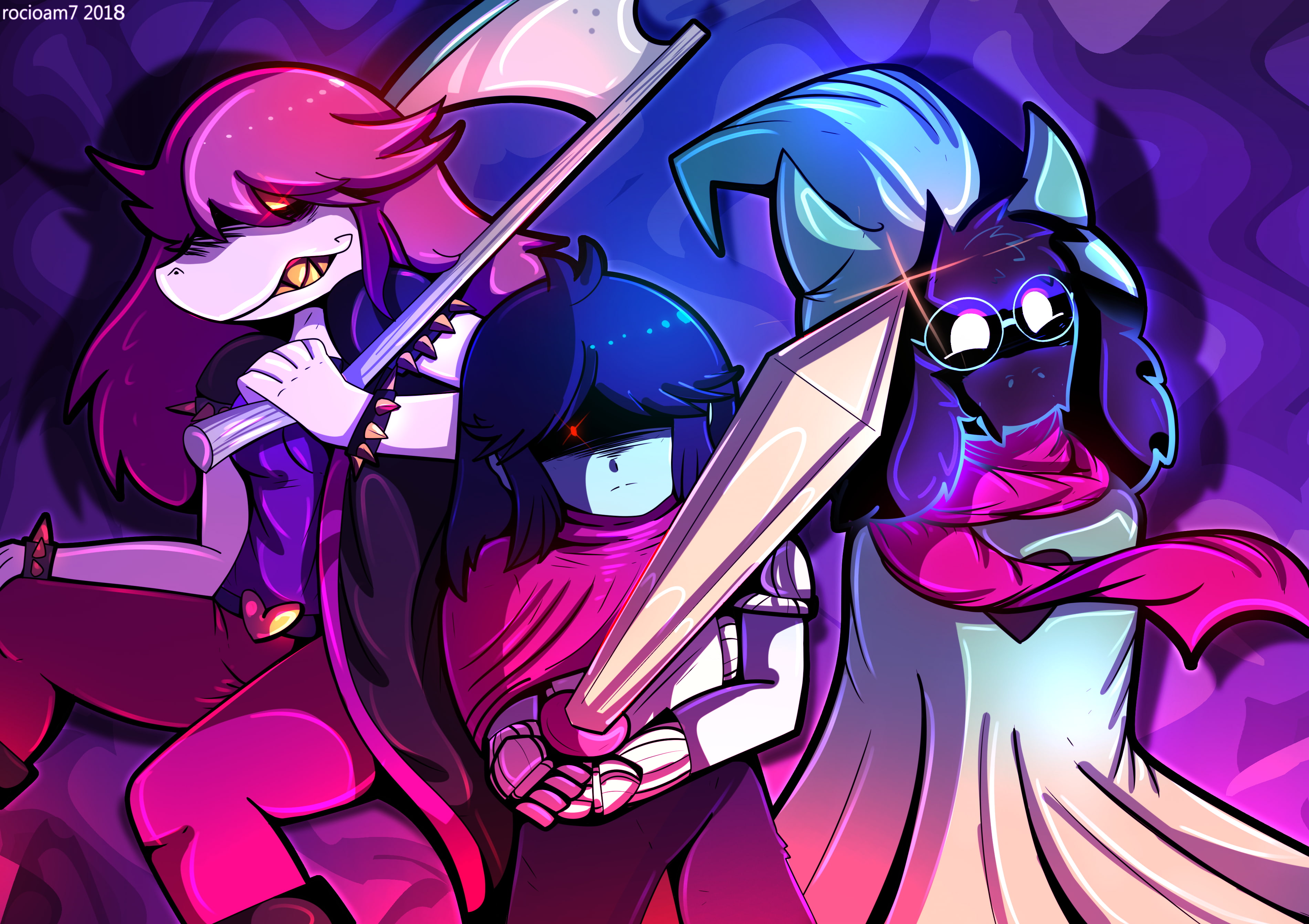 Susie (deltarune), Video Game, Ralsei (deltarune), 2K, Kris (deltarune), Deltarune, HD Wallpaper