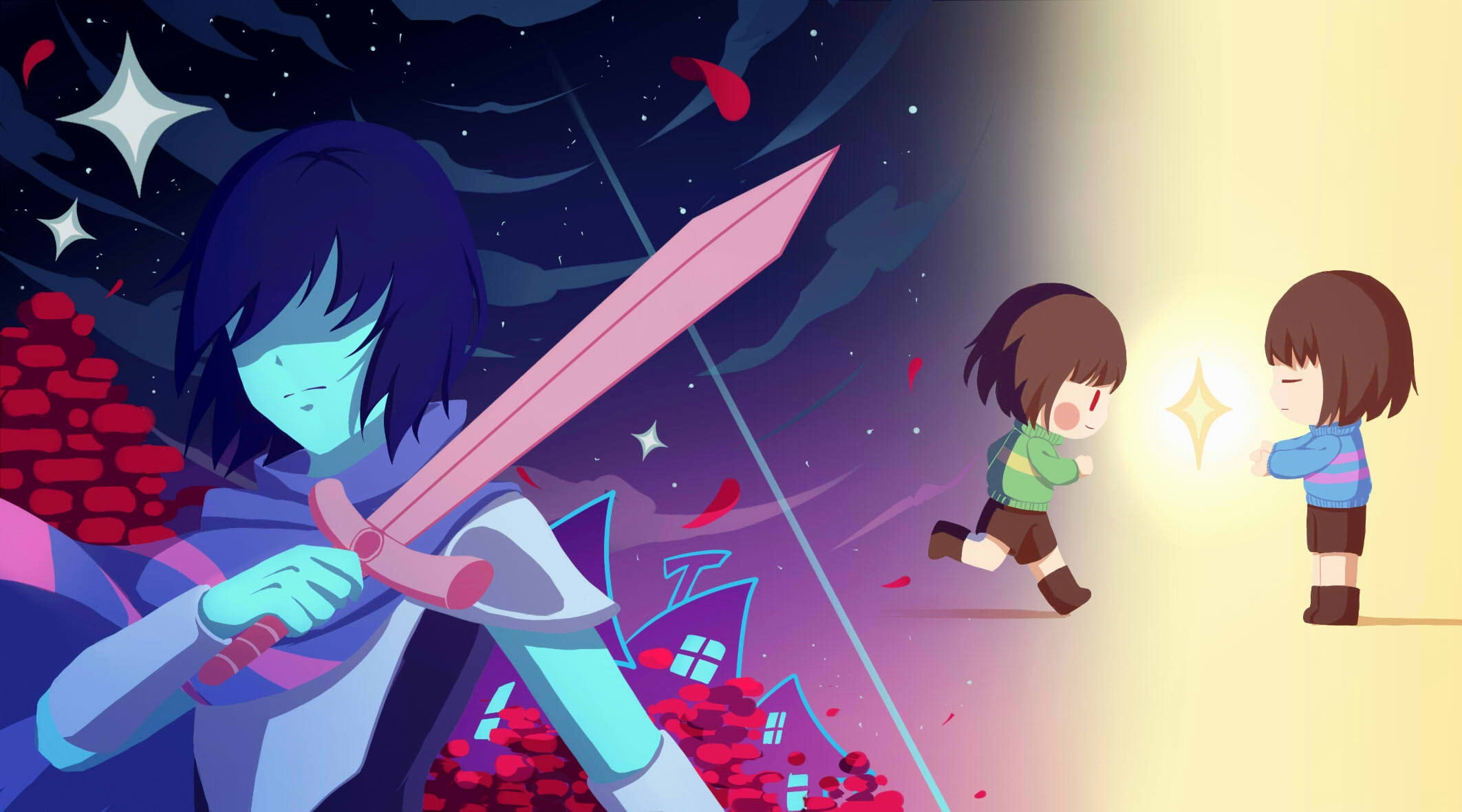 Crossover, Deltarune, Video Game, Undertale, 1080P, HD Wallpaper