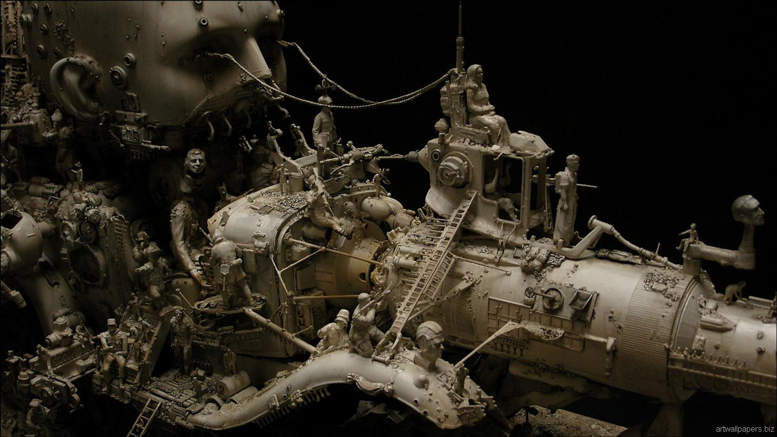 sci, Kuksi, fi, Kris, art, Steampunk, Dark, g, 720P, Jpg, Sculptures, HD Wallpaper