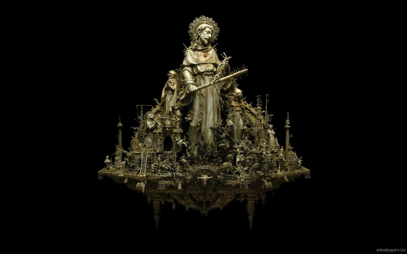 art, 720P, kuksi, sculptures, dark, kris, HD Wallpaper