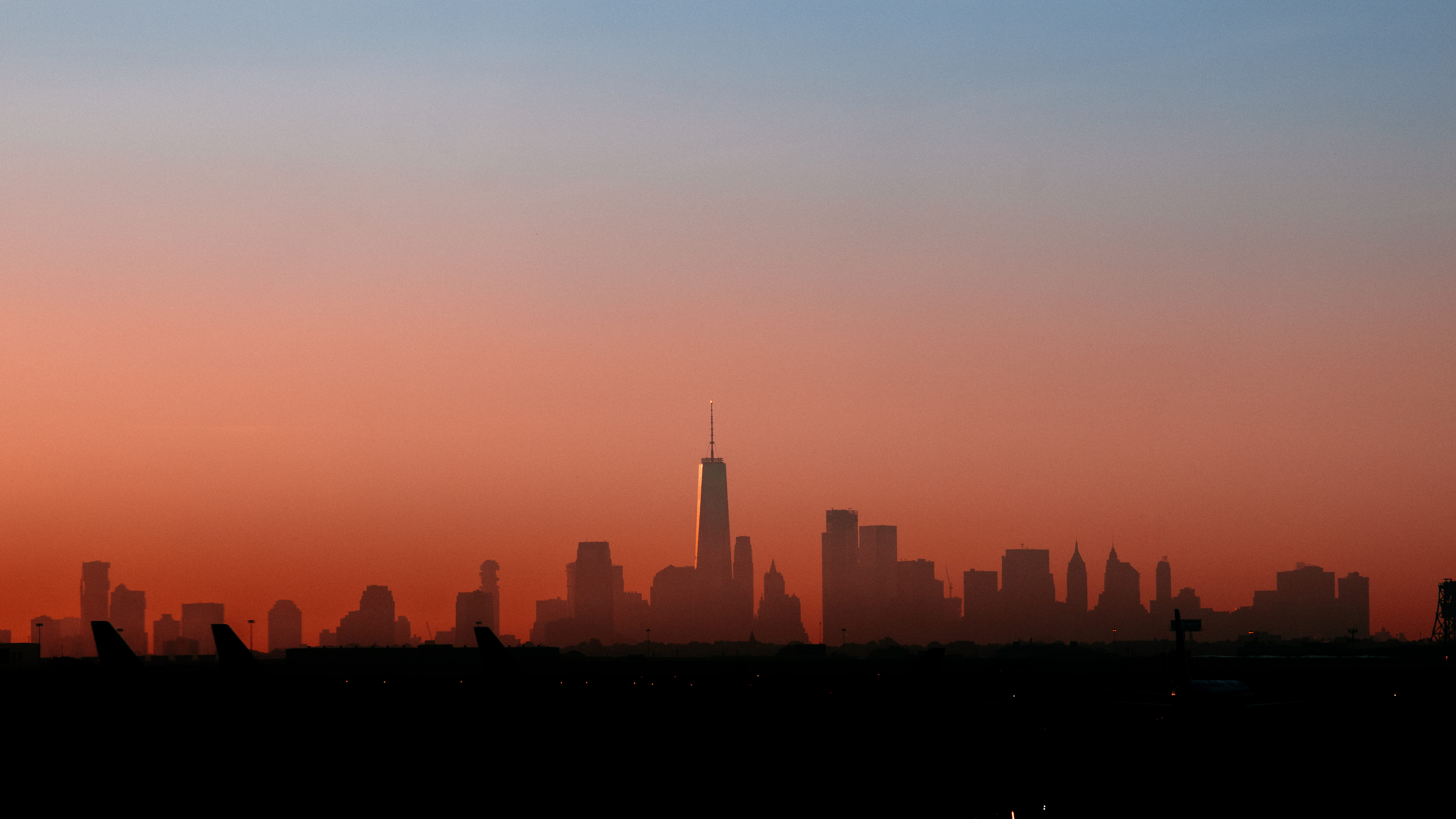 cityscape, sun, tower, built structure, sky, sunset, no people, travel, architecture, buildings, city, tall - high, romantic sky, united states, modern, HD Wallpaper