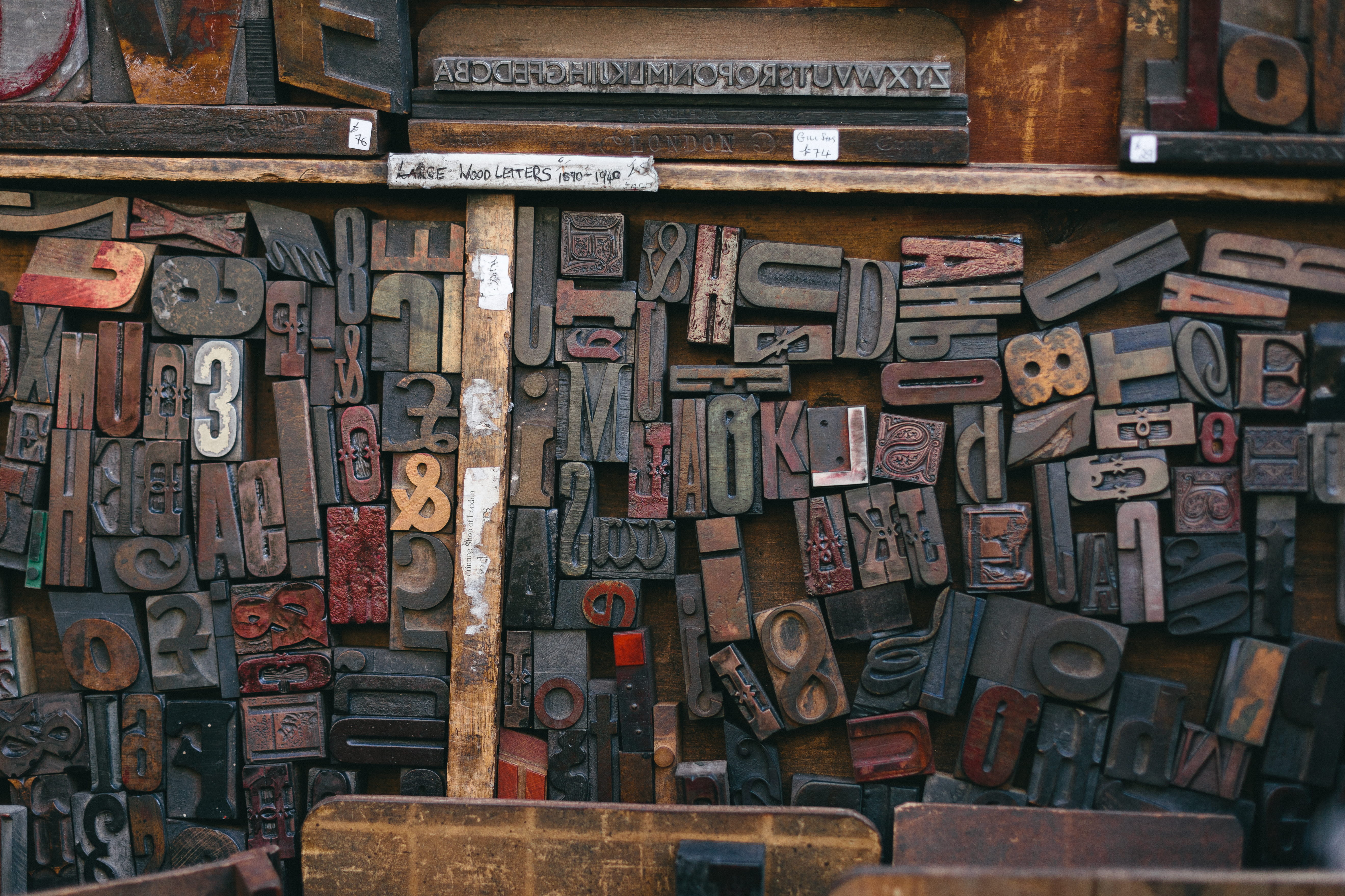 full frame, abundance, stamps, communication, wood, 5K, wood - material, variation, large group of objects, day, assorted, indoors, arrangement, old, no people, HD Wallpaper