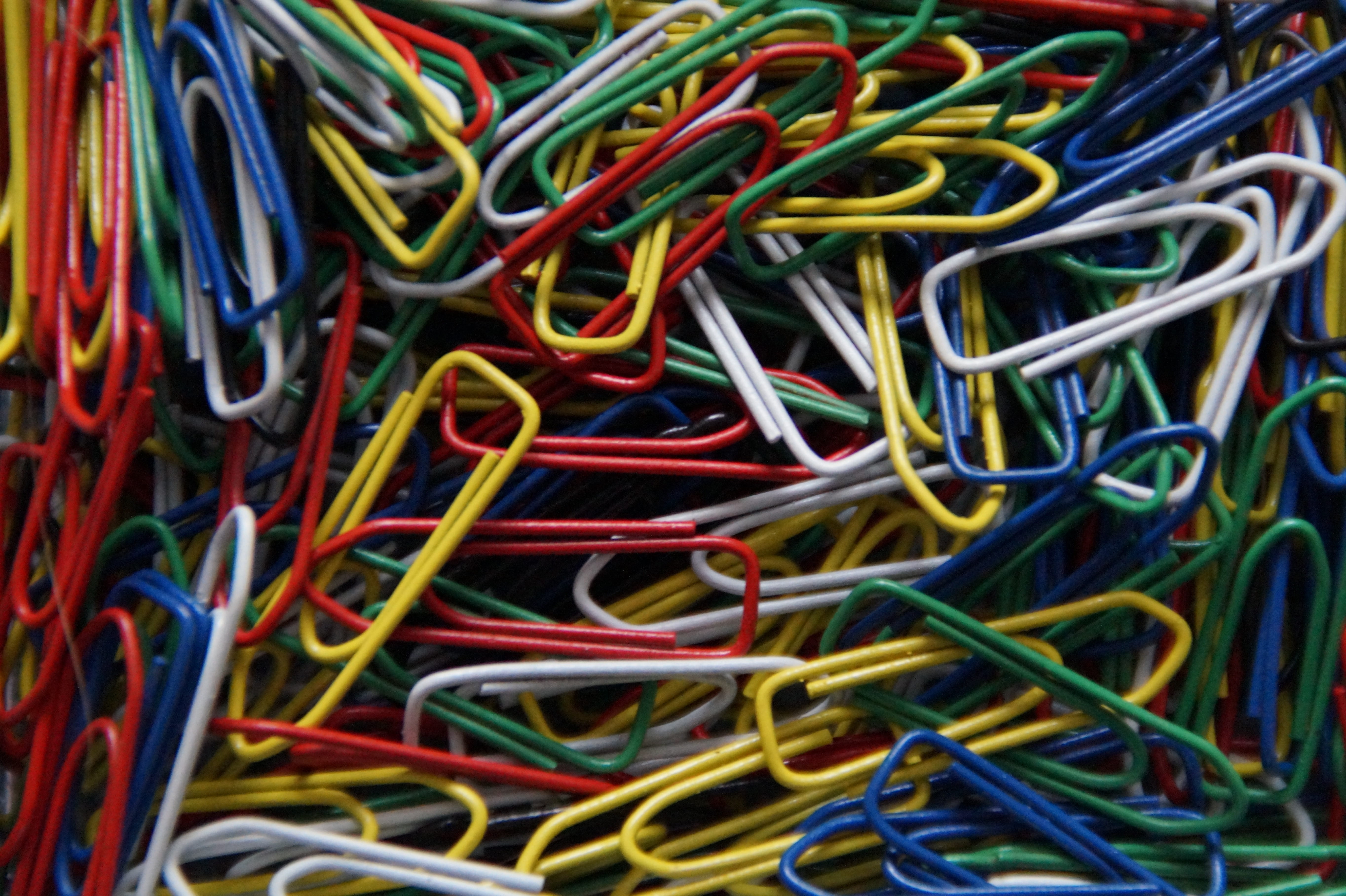 office supplies, large group of objects, paper clip, communication, no people, colorful, cable, equipment, clip, indoors, School Supplies, multi colored, HD Wallpaper