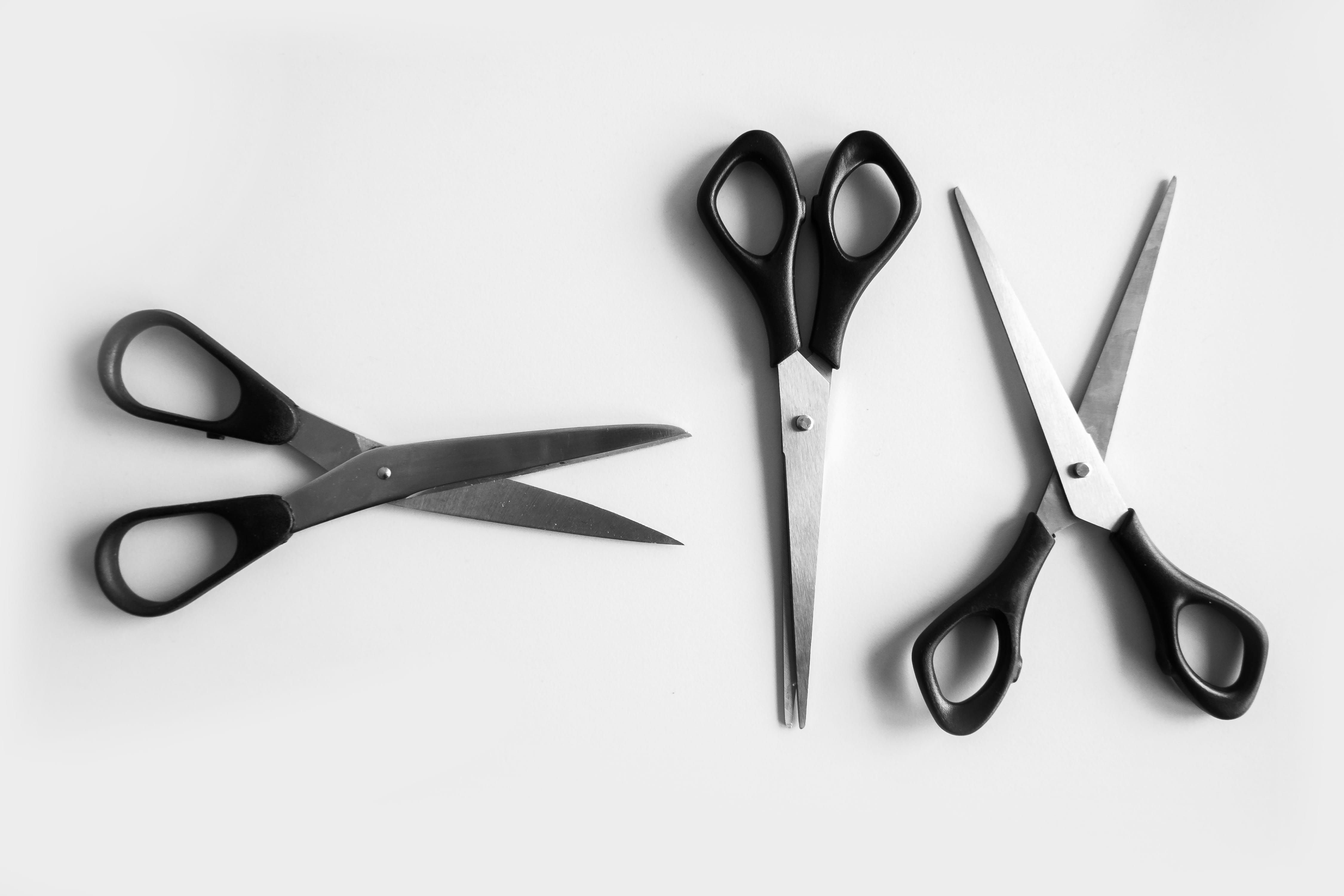 indoors, directly above, single object, barber, stationery, alloy, household equipment, scissors, tailor, cut out, various, 4K, no people, man made object, HD Wallpaper