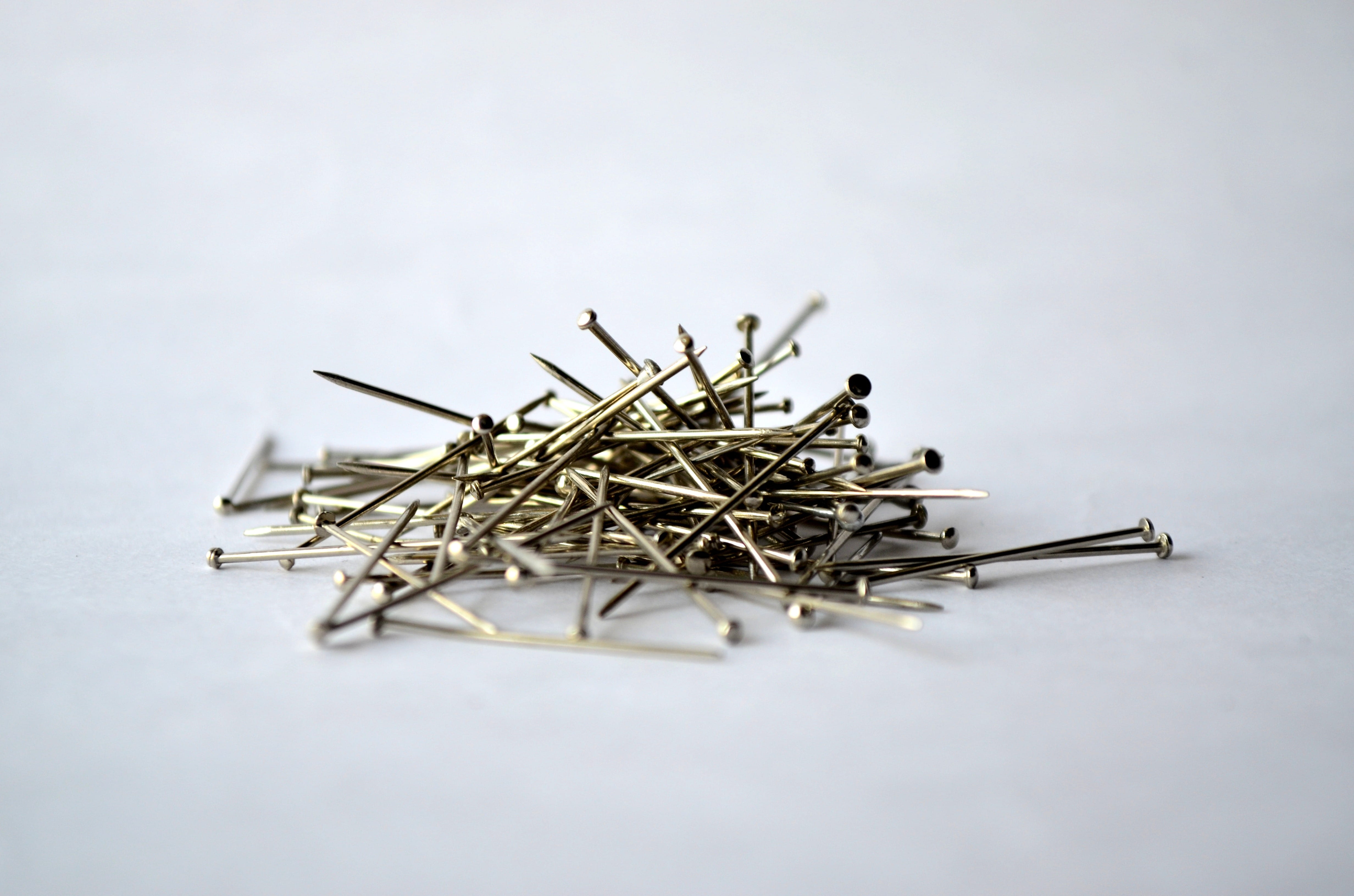 steel, Office, gray, colored background, construction Industry, indoors, silver colored, work Tool, nail, Metal, no People, day, close-up, copy space, white background, HD Wallpaper