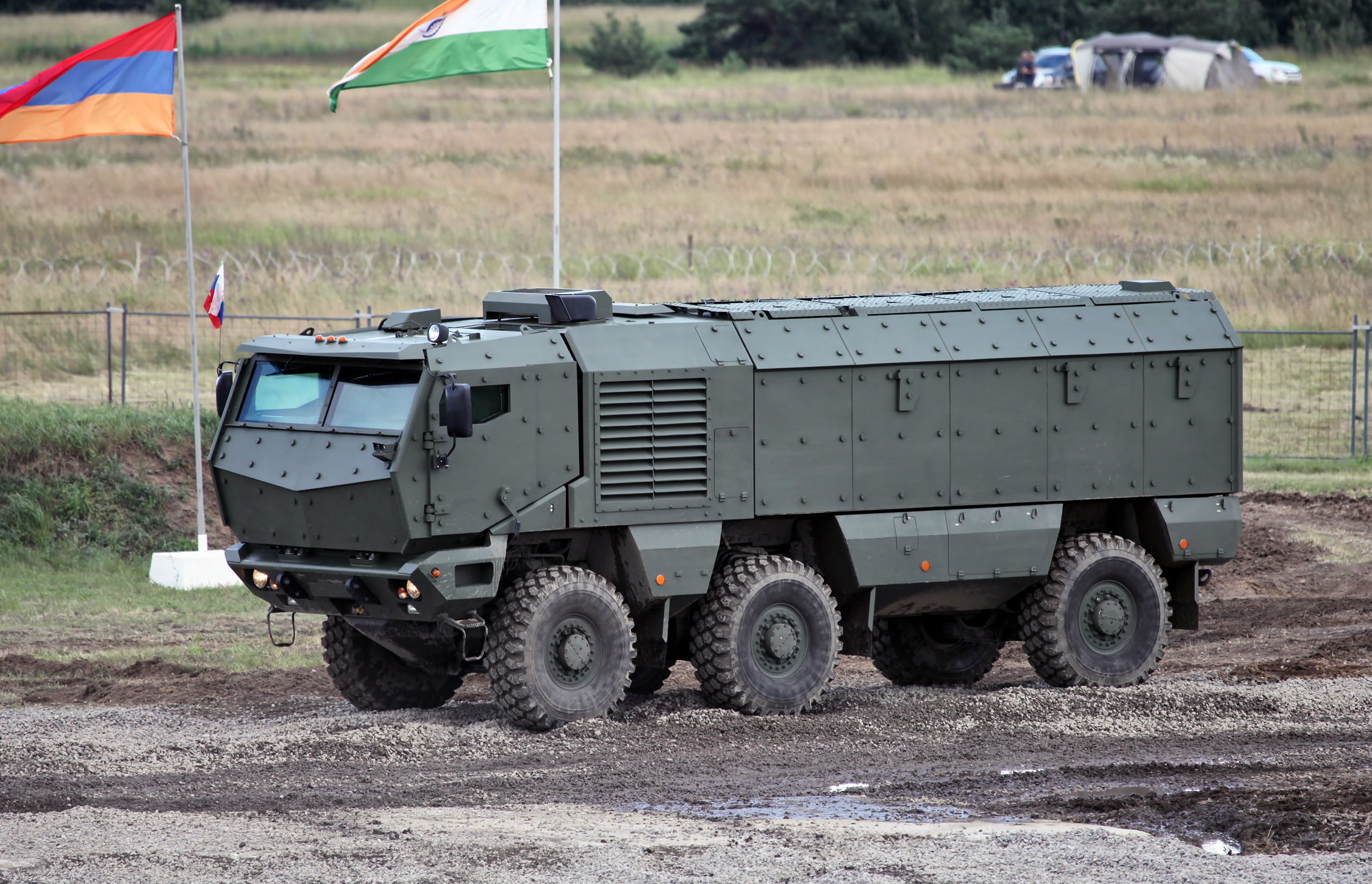 land vehicle, land, field, gray, Multifunction, road, steel, 1080P, transportation, pick-up truck, incidental people, Russian, Armored car, off-road vehicle, HD Wallpaper