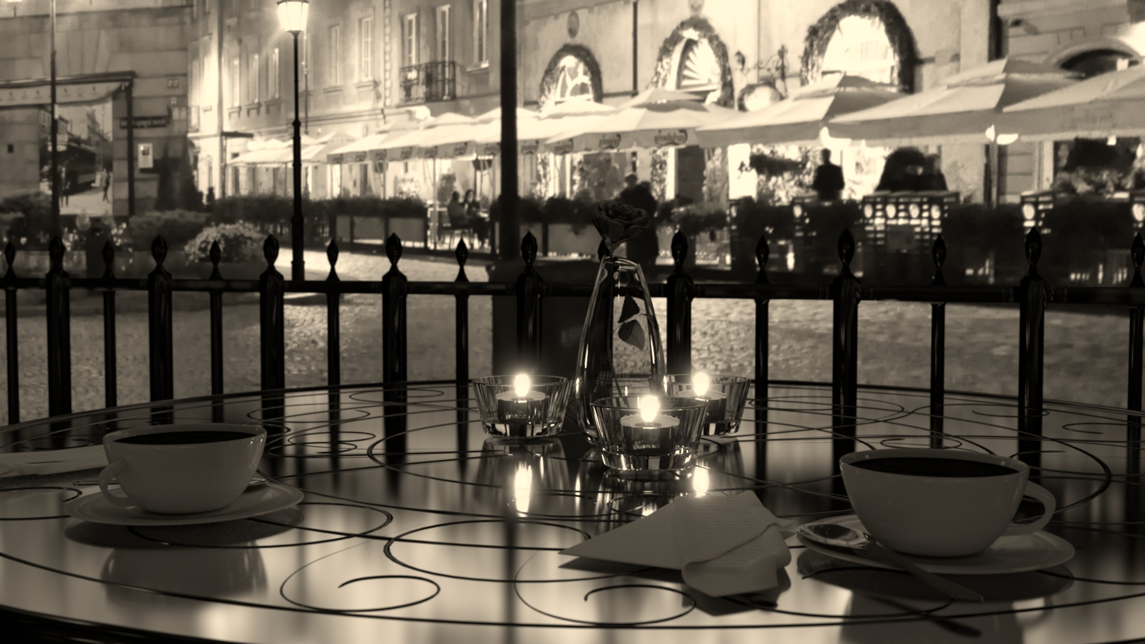restaurant, coffee, polish, drink, urban, tourism, food and drink, cup, night, day, men, cafe, europe, two, indoors, street, reflection, business, glass - material, HD Wallpaper