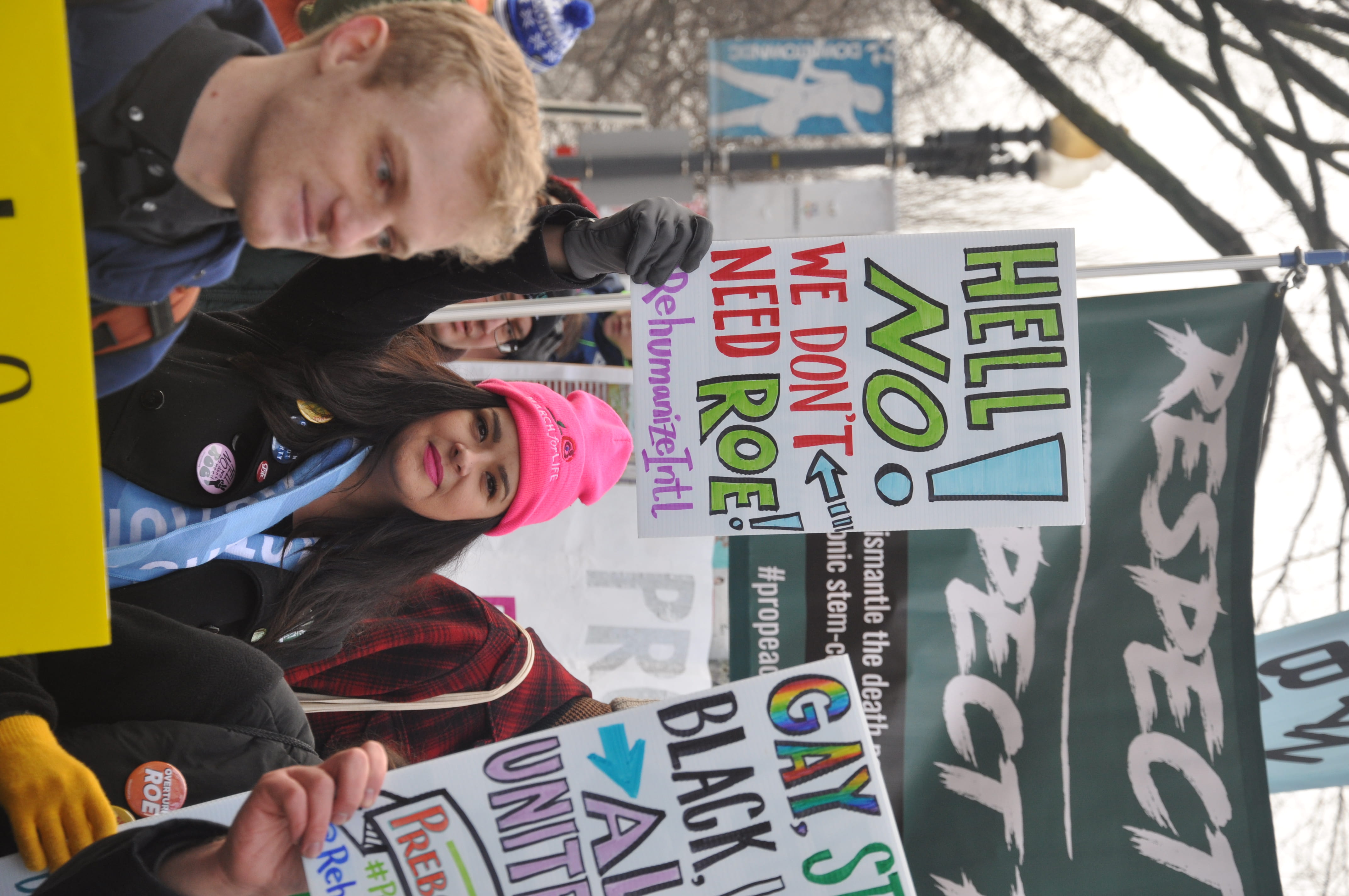 pro-life, fearless, 4K, signages, holding, crowd, sign, text, two people, rehumanize, dc, human, lifestyles, young adult, united states, person, banner, HD Wallpaper