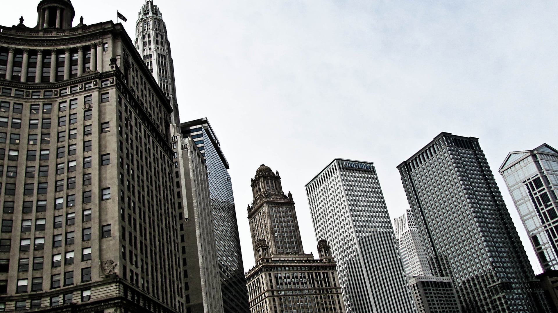 manhattan, skyscrapers, sky, cityscape, futuristic, district, city, skyline, high, skyscraper, exterior, modern, no people, financial district, reflection, HD Wallpaper