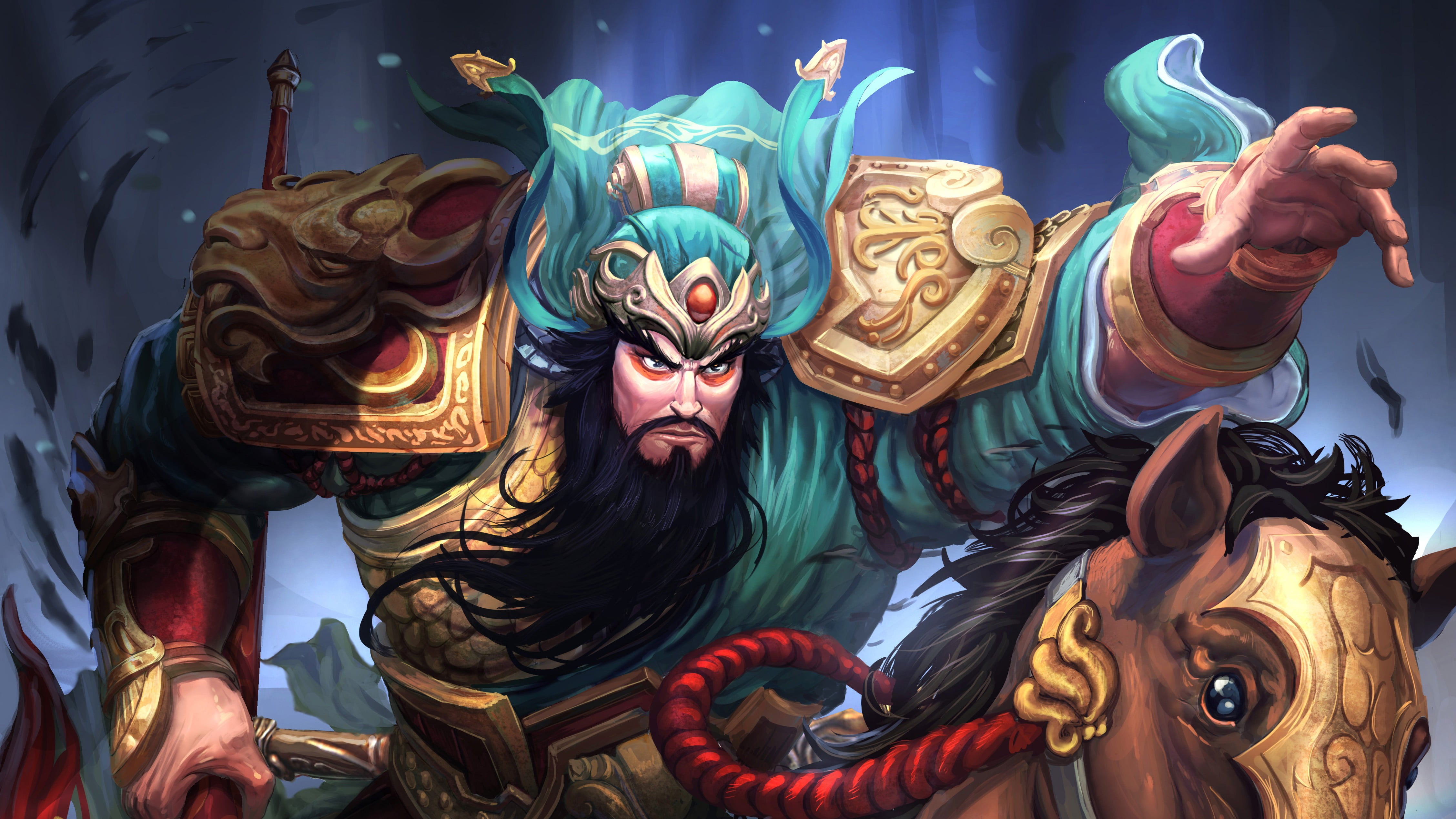 video games, festival, representation, statue, architecture, religion, belief, craft, riding, human representation, man, multi colored, Guan Yu, creativity, HD Wallpaper