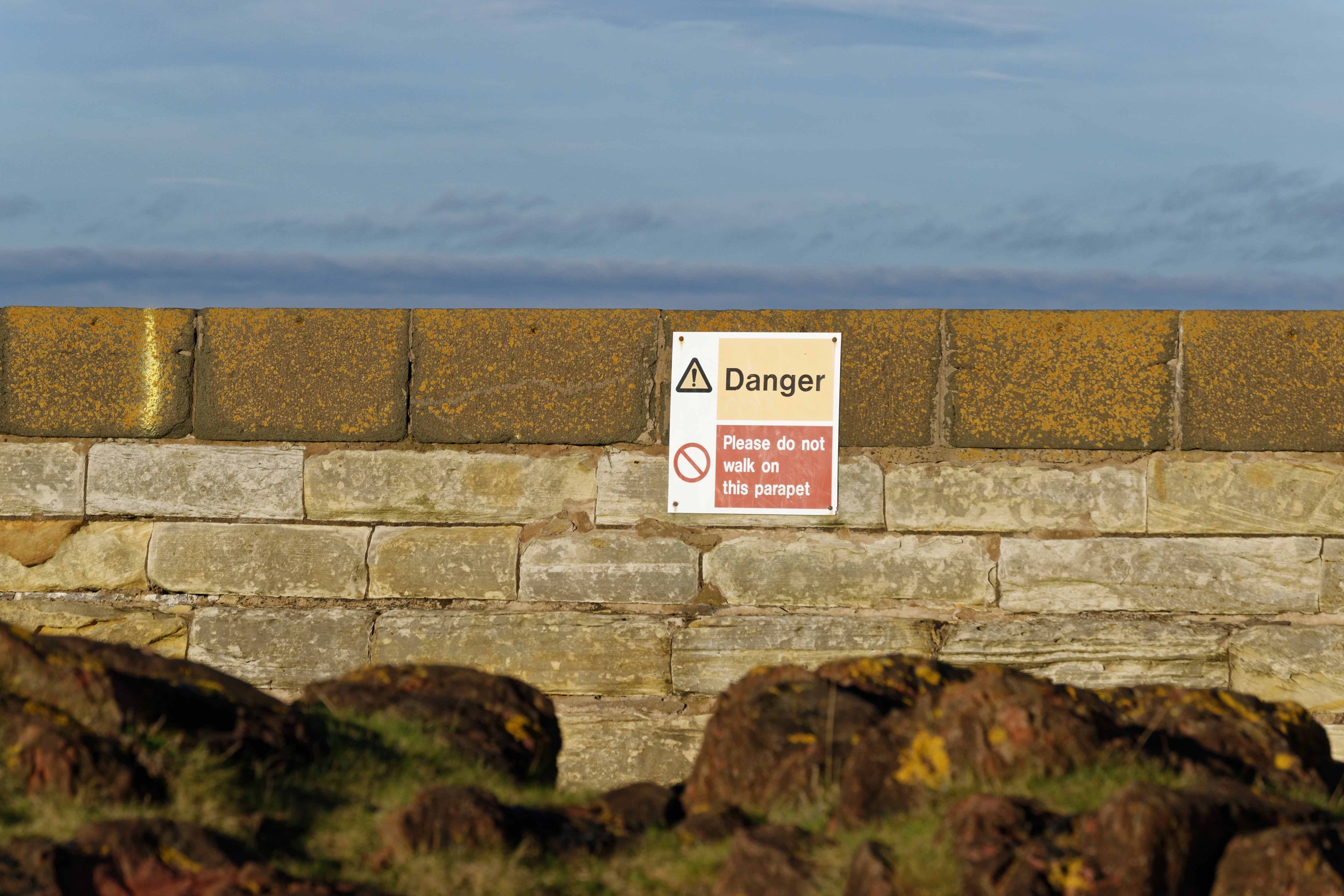 stone wall, nature, protection, danger, wall - building feature, communication, brick, safety, text, 5K, outdoors, warning sign, message, information, HD Wallpaper