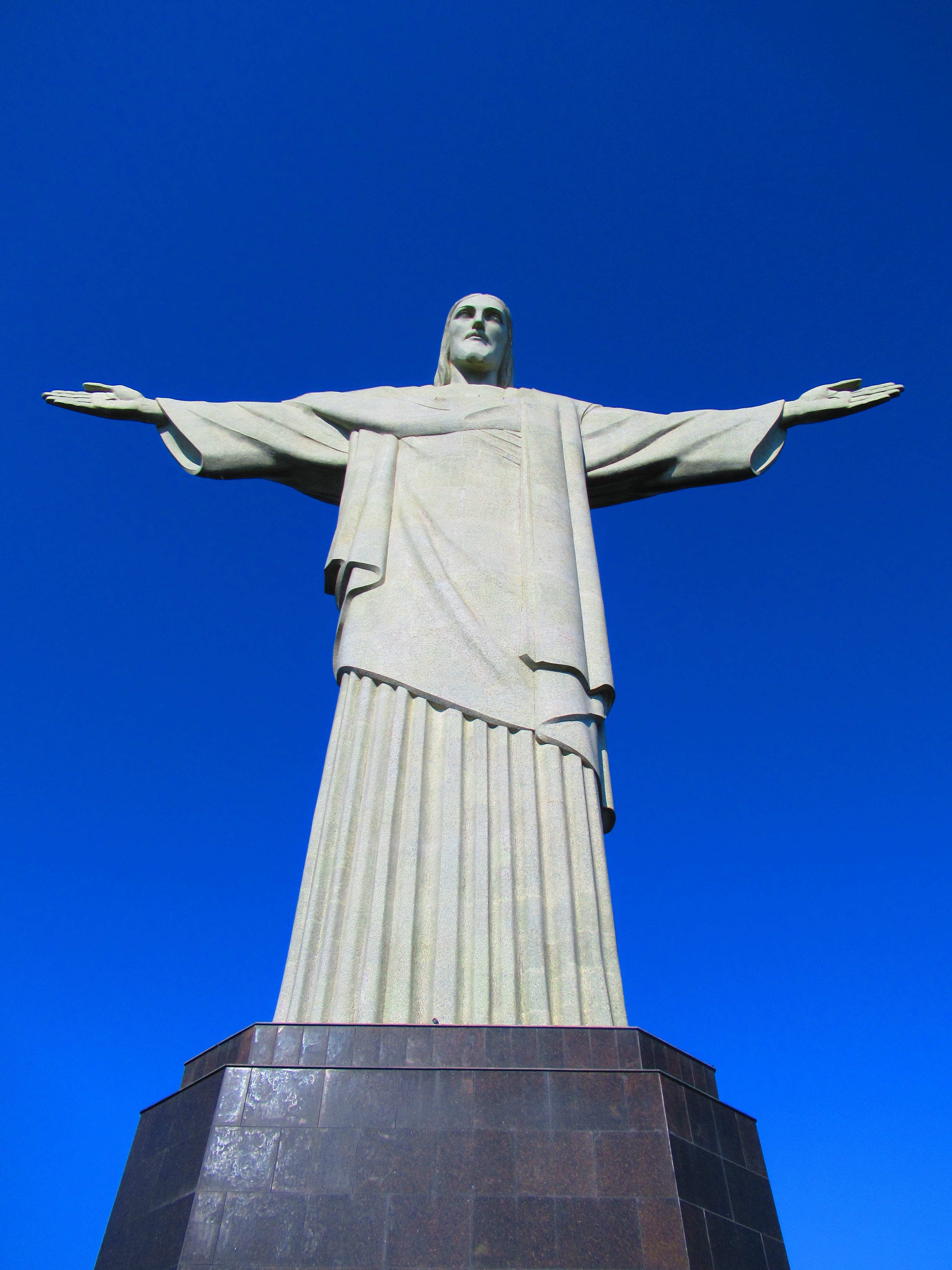 seven wonders, statue, sky, religion, memorial, human representation, christ the redeemer, jesus, corcovado, monument, clear sky, no people, blue, day, Phone HD Wallpaper