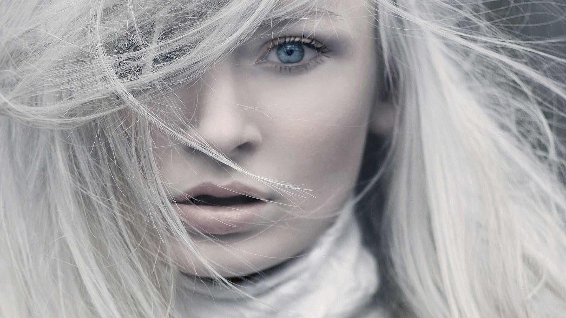 wind, blond hair, 1080P, looking, hair, hairstyle, human hair, one person, hair in face, headshot, model, beautiful woman, contemplation, face, lips, blonde, HD Wallpaper