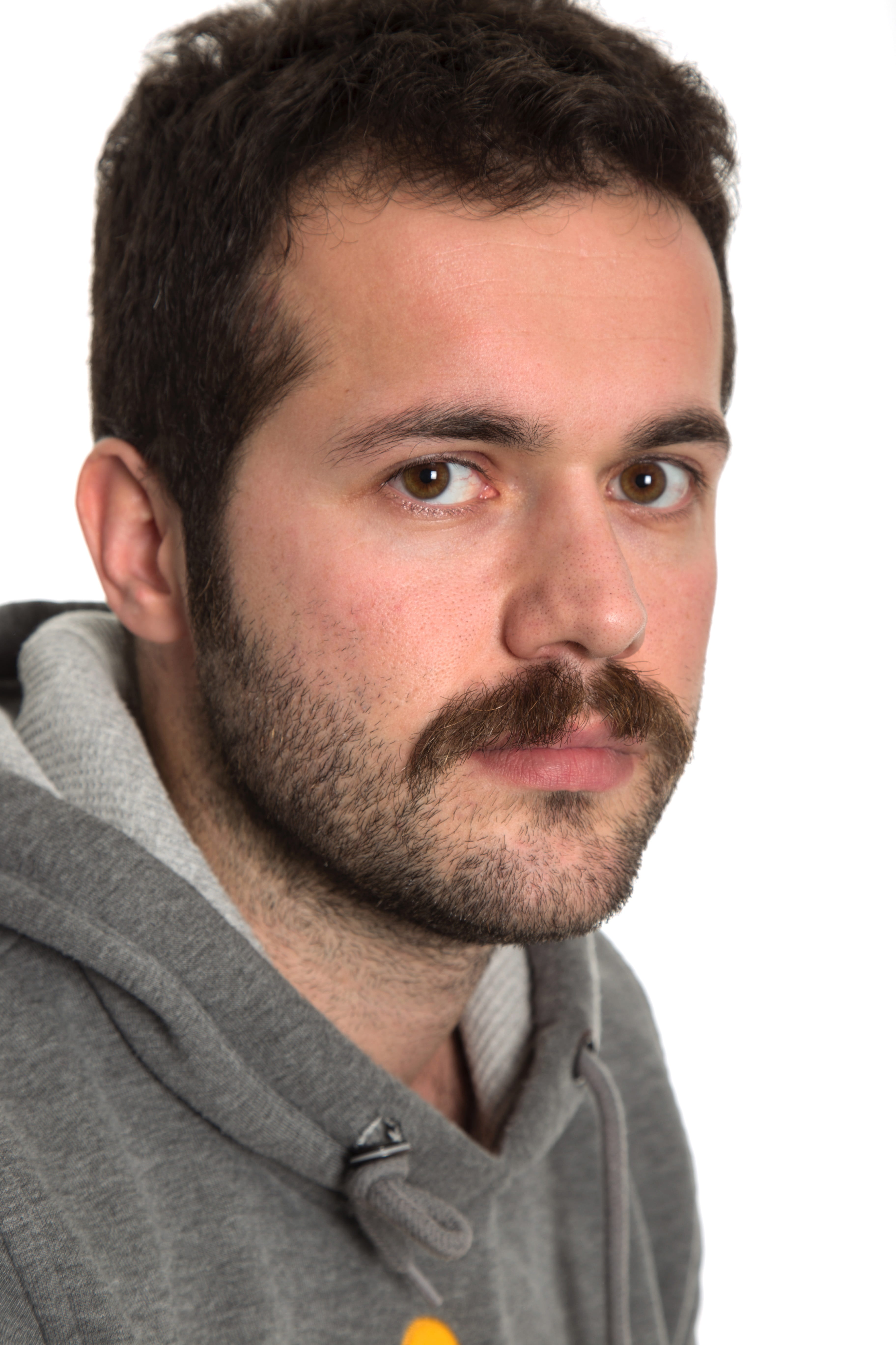 boy, white, cute, body part, background, white background, men, overview, sympathetic, mustache, beard, 5K, browse, close-up, looking at camera, model, Phone HD Wallpaper