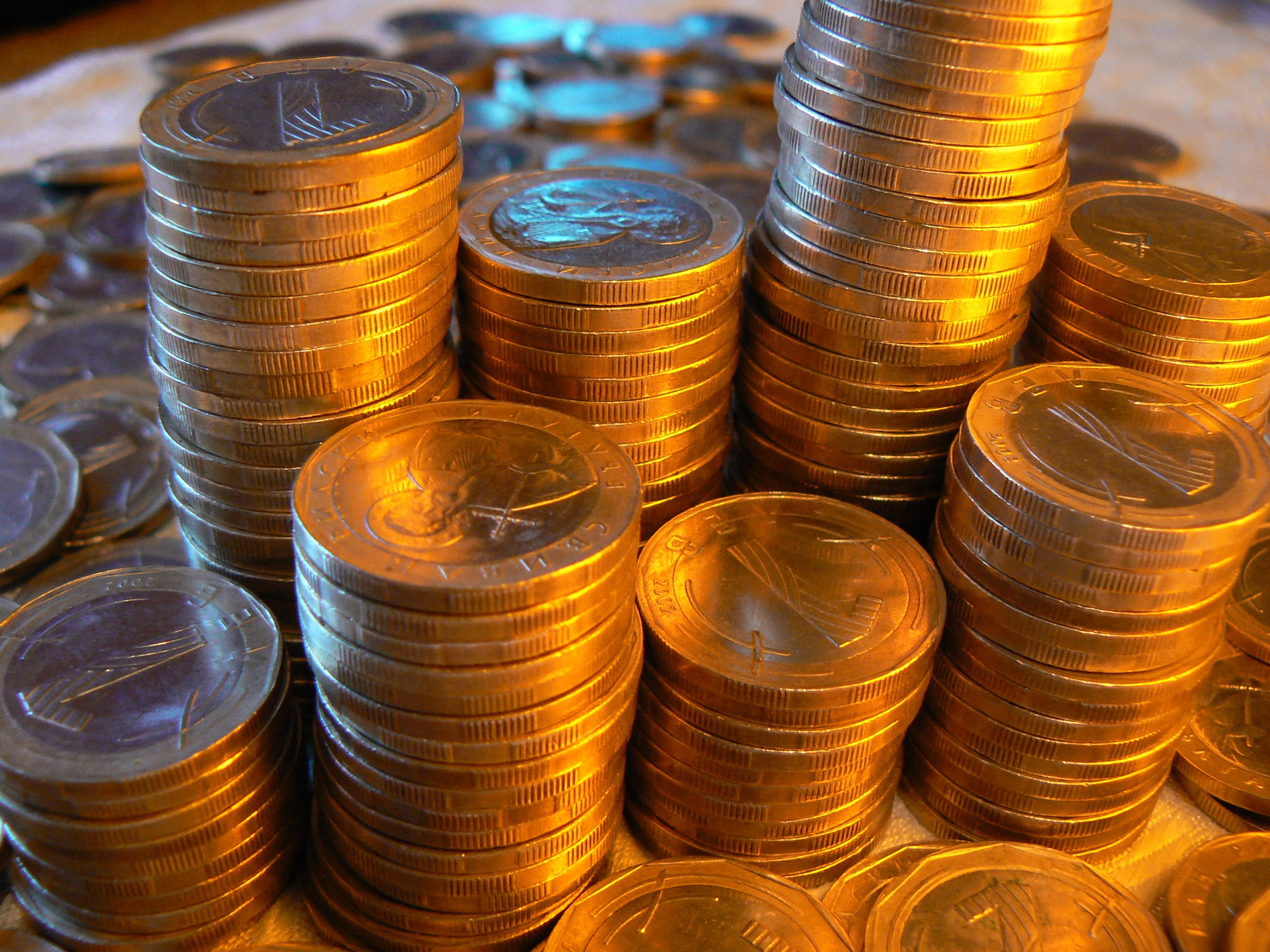 still life, silver colored, buy, arrangement, money, colored, coins, close-up, high angle view, full frame, savings, close, stack, pile, business, abundance, HD Wallpaper