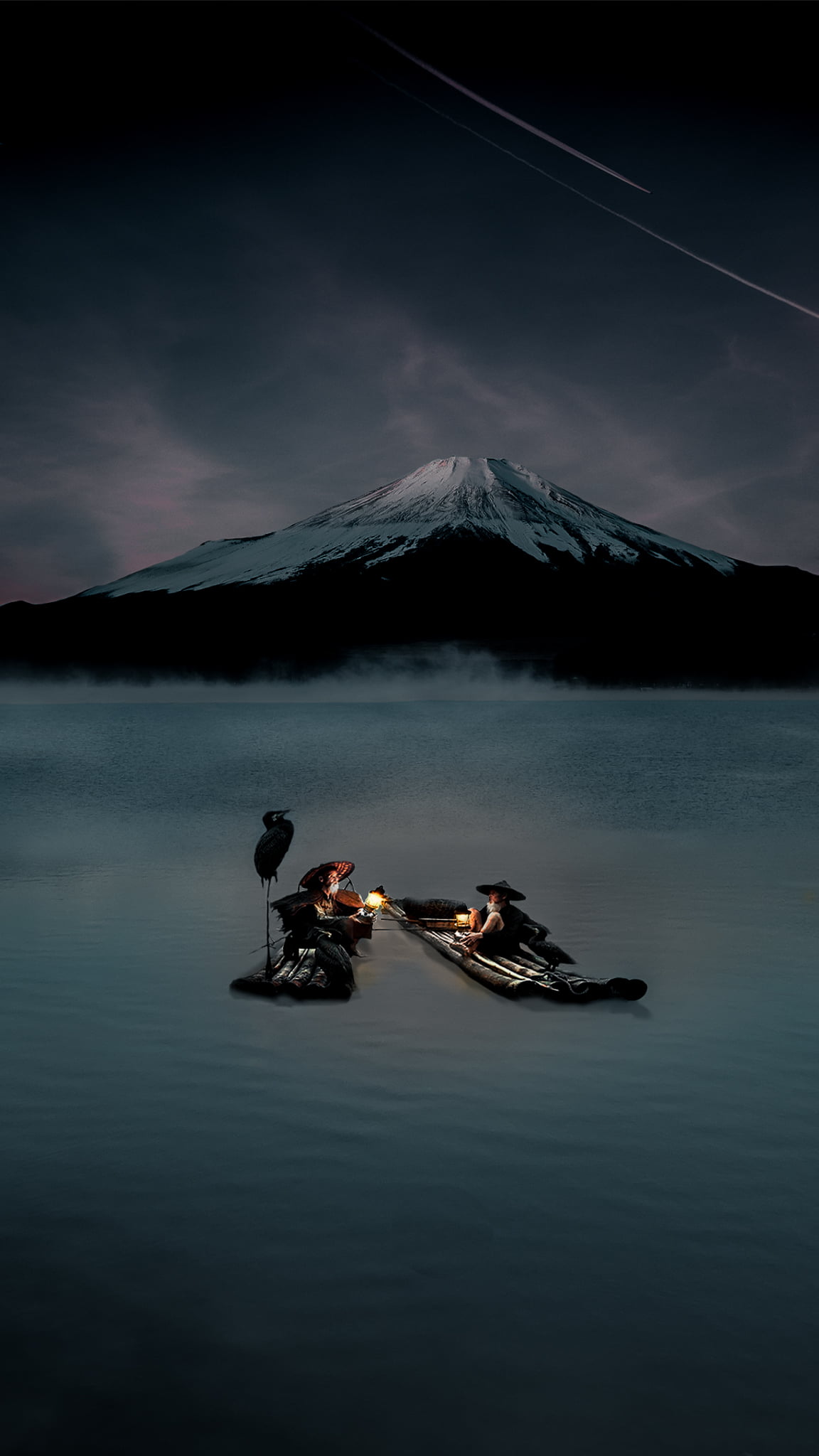 1080P, one person, idyllic, reflection, cold temperature, outdoors, nature, mountain range, adventure, Photoshop, mountain, mountain peak, André Fonseca, Phone HD Wallpaper