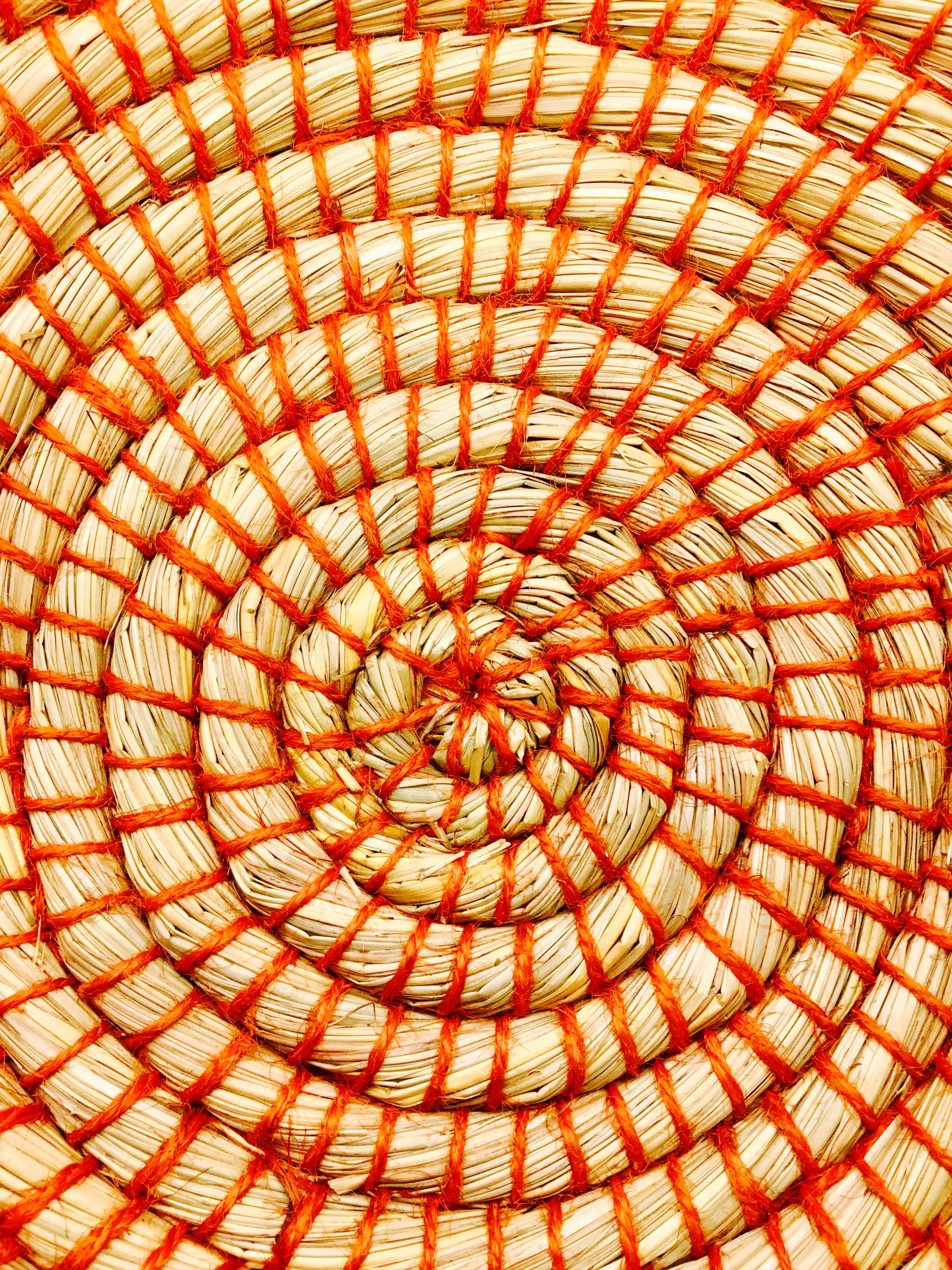 concentric, Wicker, ceiling, sell, circle, cupola, no people, 4K, repetition, low angle view, geometric shape, design, basket, Basket, shape, Weave, craft, Phone HD Wallpaper