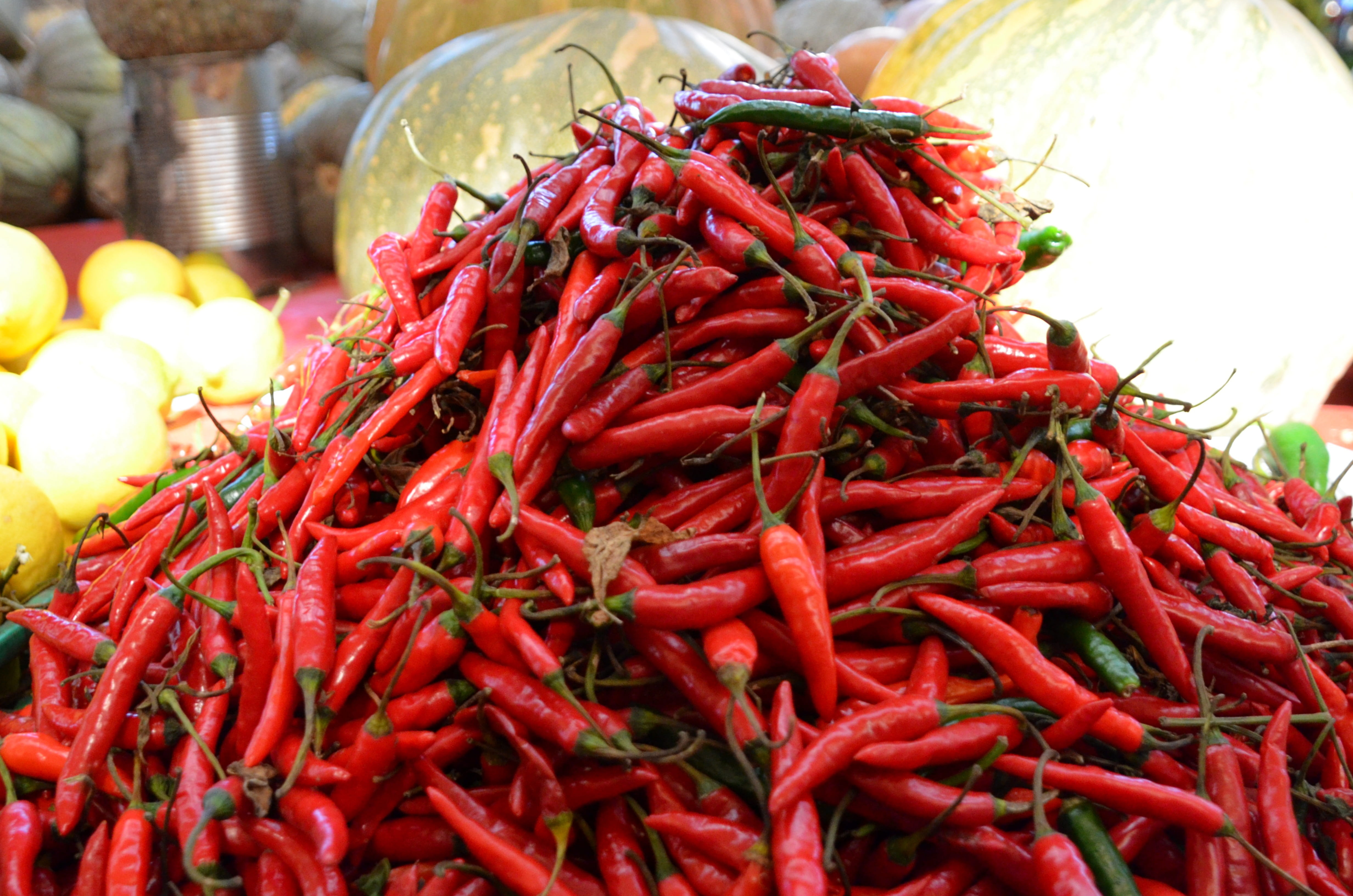 abundance, street market, vegetables, Souk, freshness, large group of objects, red, pepper, vegetable, food, day, chili pepper, paprika, spices, oriental, HD Wallpaper