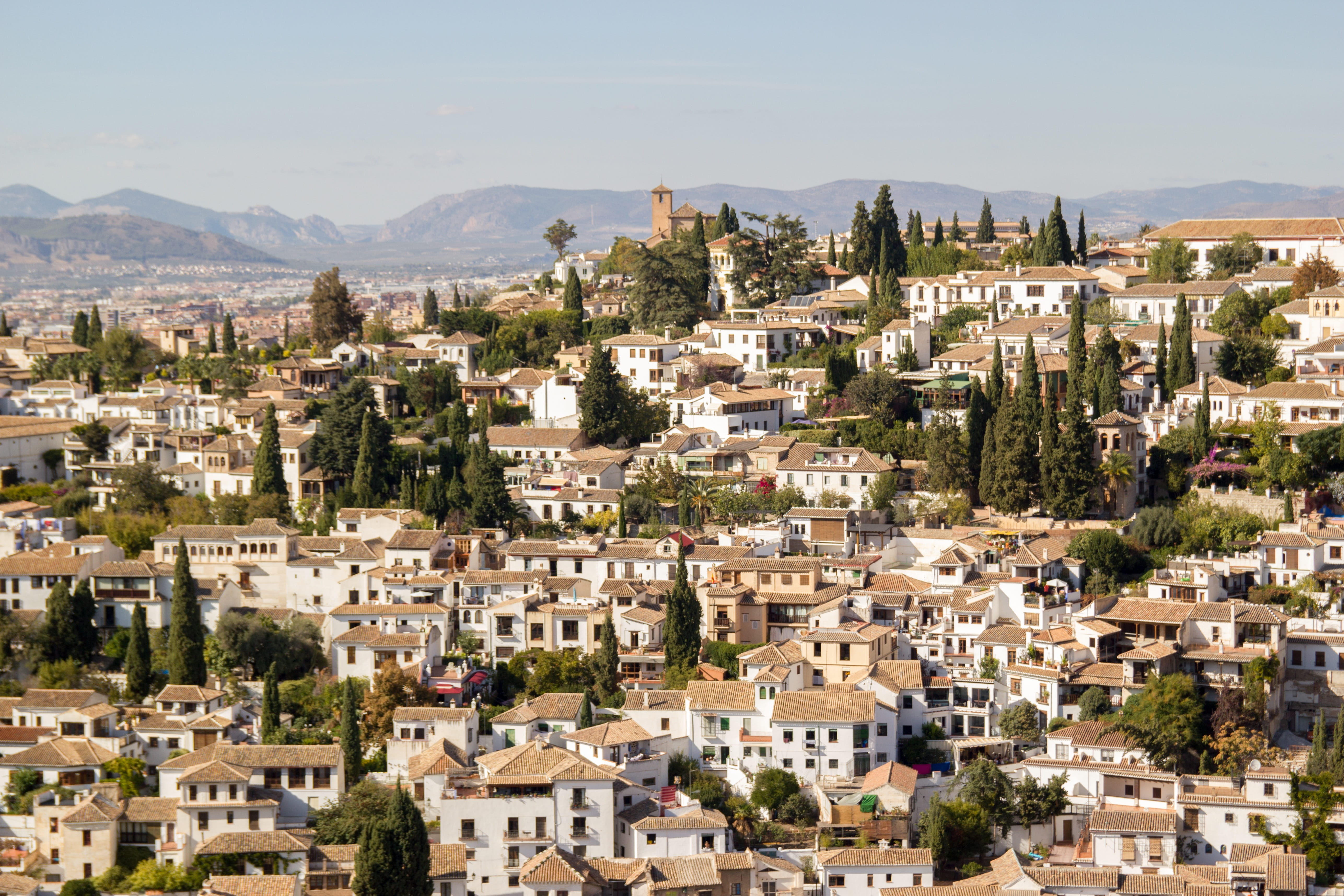 built structure, albaicín, crowded, to explore, architecture, tree, day, building, outdoors, panoramic, district, mountain, landscape, city, muslim art, HD Wallpaper