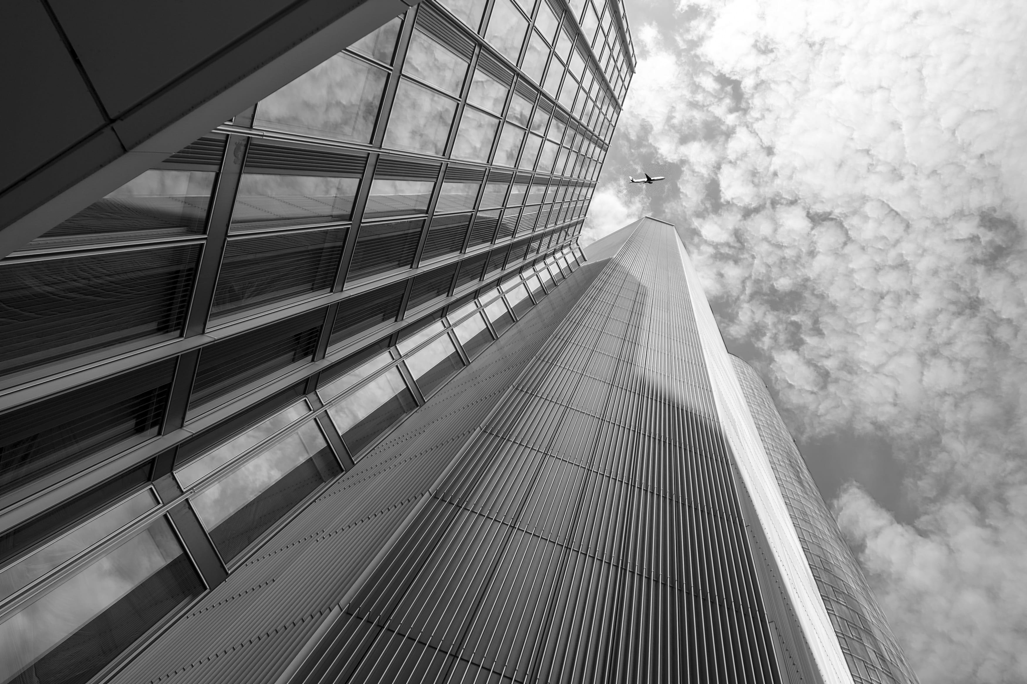 landmark, architecture, towers, nature, frankfurt, glass - material, sky, metropolis, building exterior, cityscape, marketing, no people, tall - high, high, HD Wallpaper