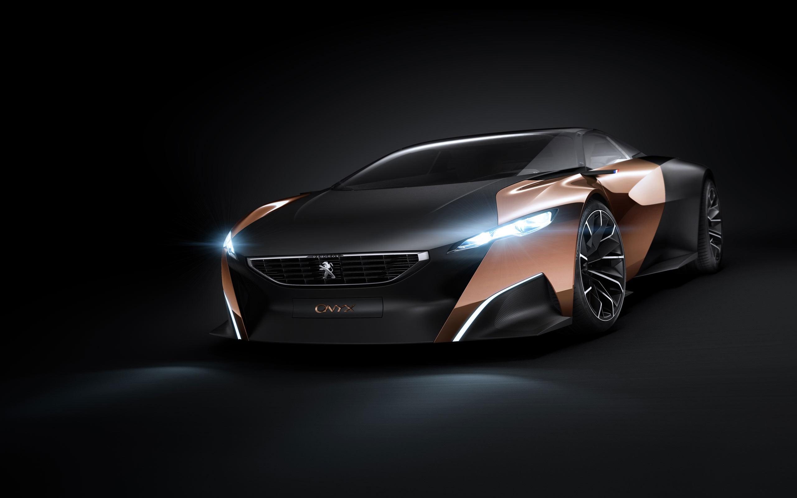 peugeot, 2012, black, onyx, cars, brow, concept, car, 2K, HD Wallpaper