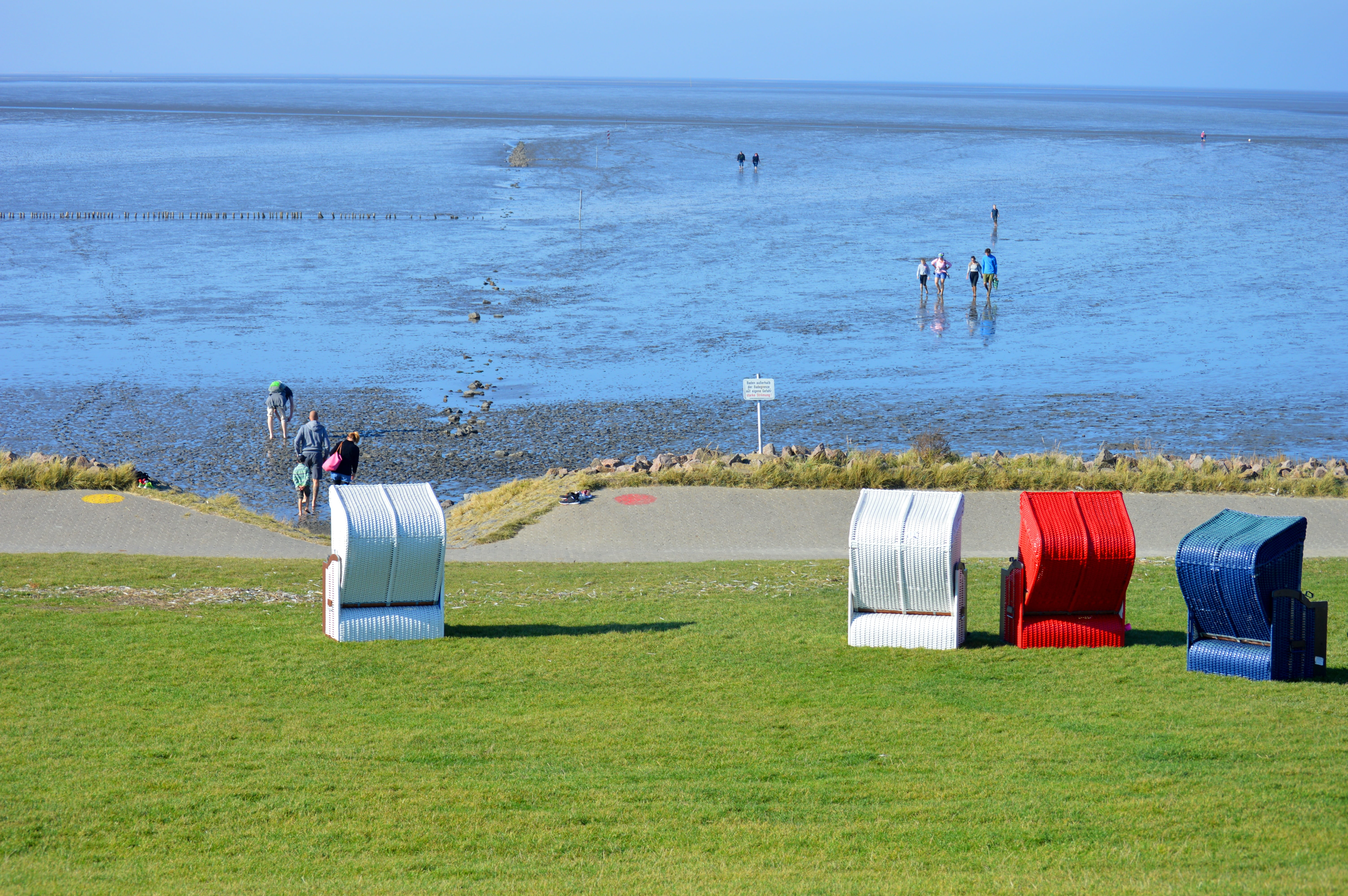 day, water, dithmarschen, travel, grass, land, people, horizon over water, plant, beauty in nature, crowd, friedrichskoog tip, running watts, sea, transportation, HD Wallpaper