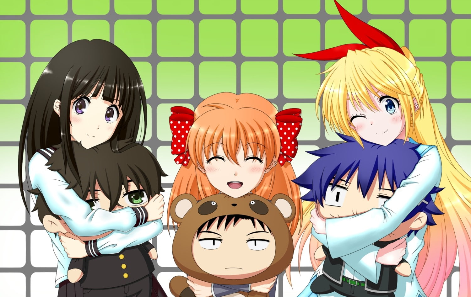 Sakura Chiyo, Gekkan Shoujo Nozaki-kun, Nisekoi, 720P, Hyouka, Kirisaki Chitoge, anime, anime girls, Chitanda Eru, HD Wallpaper
