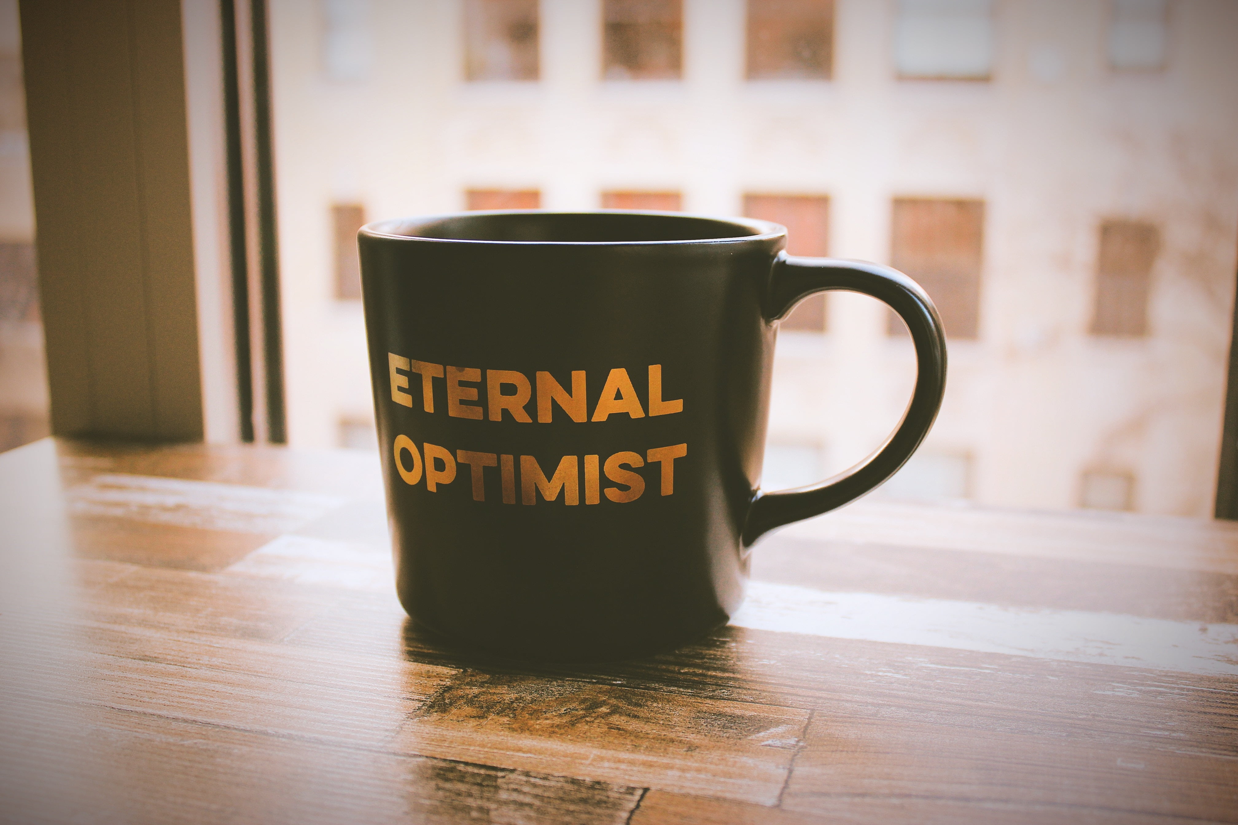 latte, no people, hot drink, ceramic, tea, food and drink, focus on foreground, inscription, cup, coffee, tea cup, drink, communication, optimism, black, HD Wallpaper