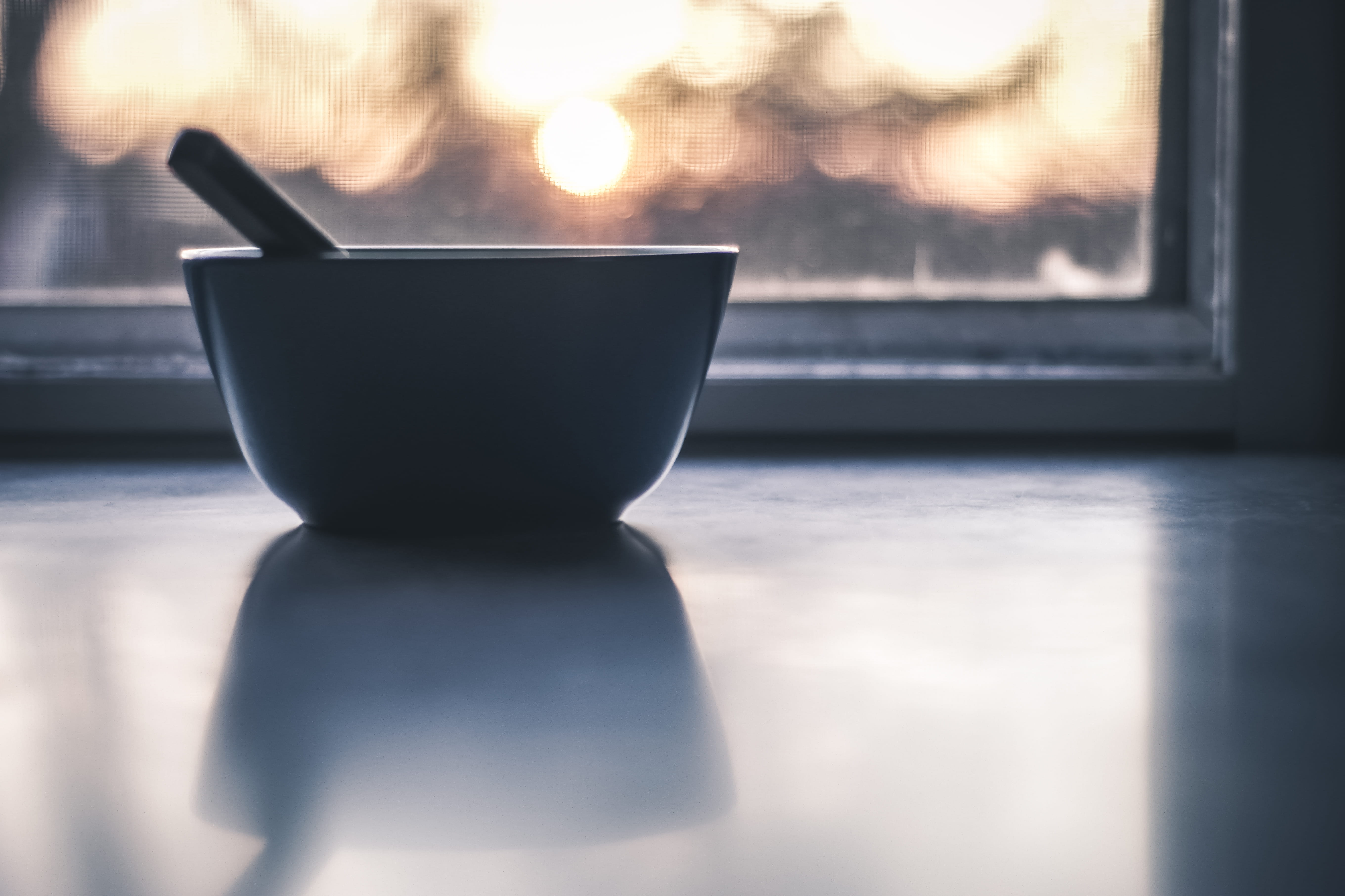 food and drink, glass - material, no people, fresh start, transparent, focus on foreground, day, bowl, cup, sunlight, surface level, window, dawn, 5K, HD Wallpaper