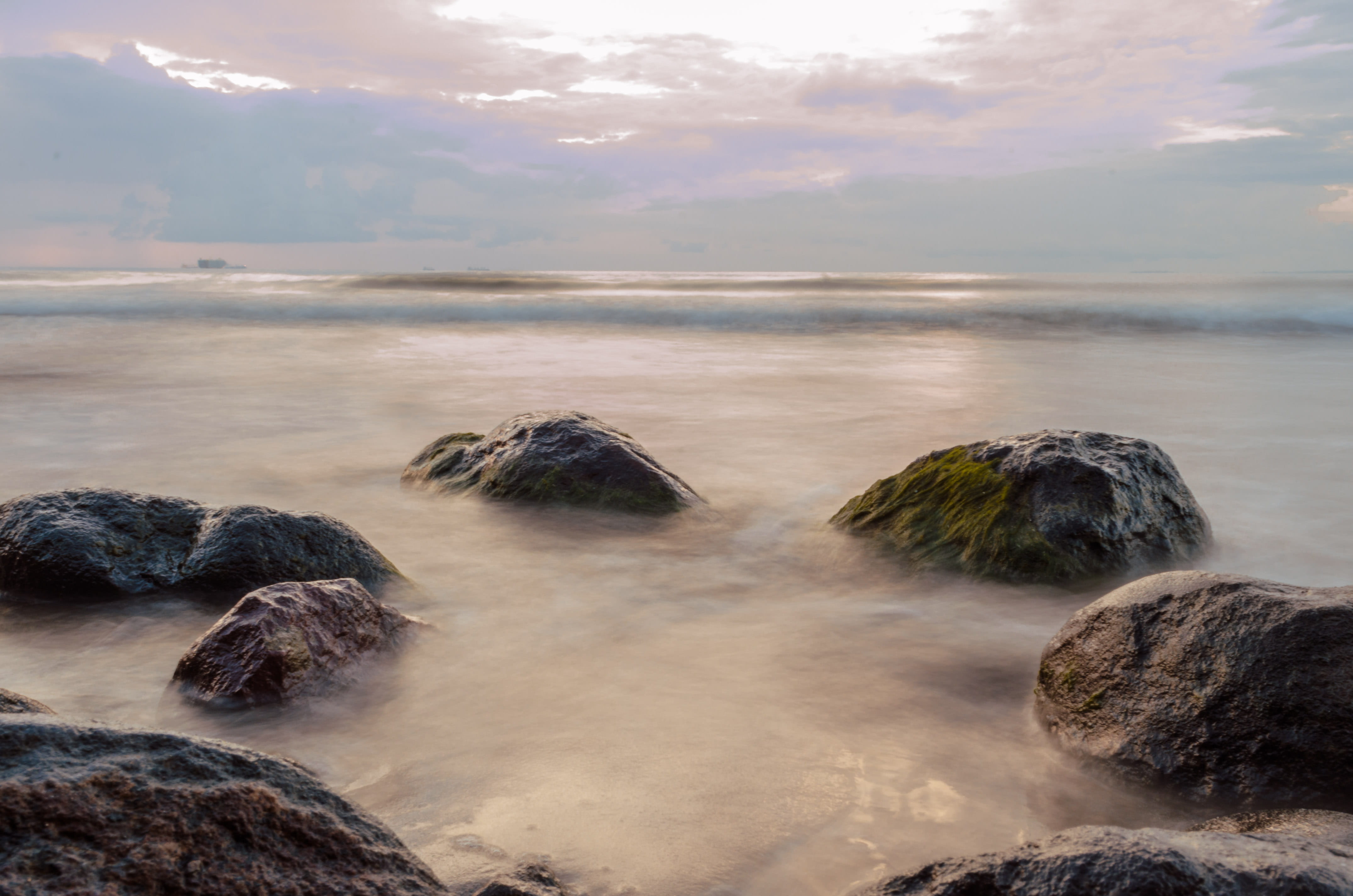 mexico, sunset, rock - object, 4K, beauty in nature, outdoors, cloud - sky, boca del río, sky, water, veracruz, idyllic, motion, long exposure, no people, HD Wallpaper
