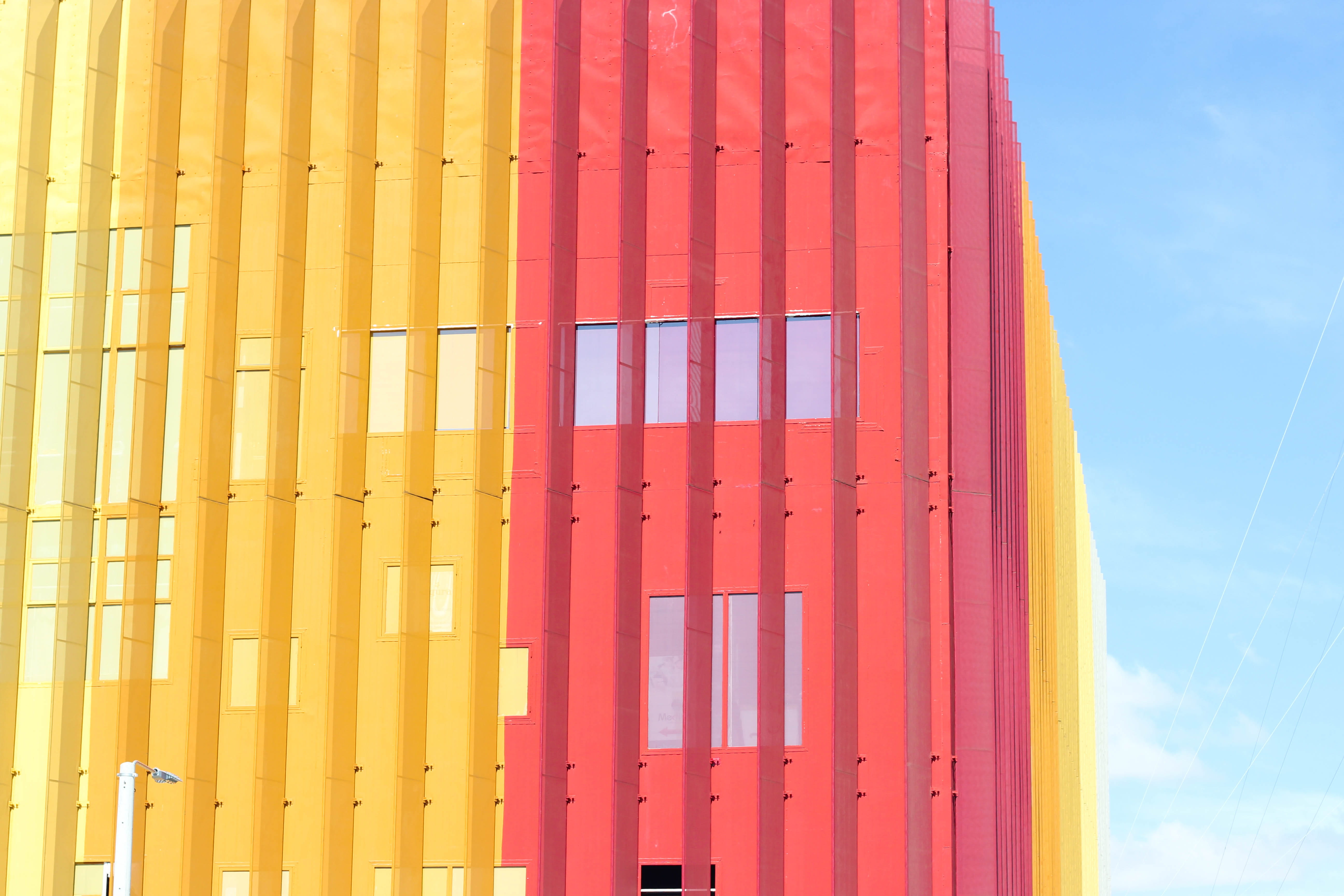 red, business, steel, perspective, design, sky, container, contemporary, nature, transportation, shipping, low angle view, built structure, in a row, building exterior, HD Wallpaper