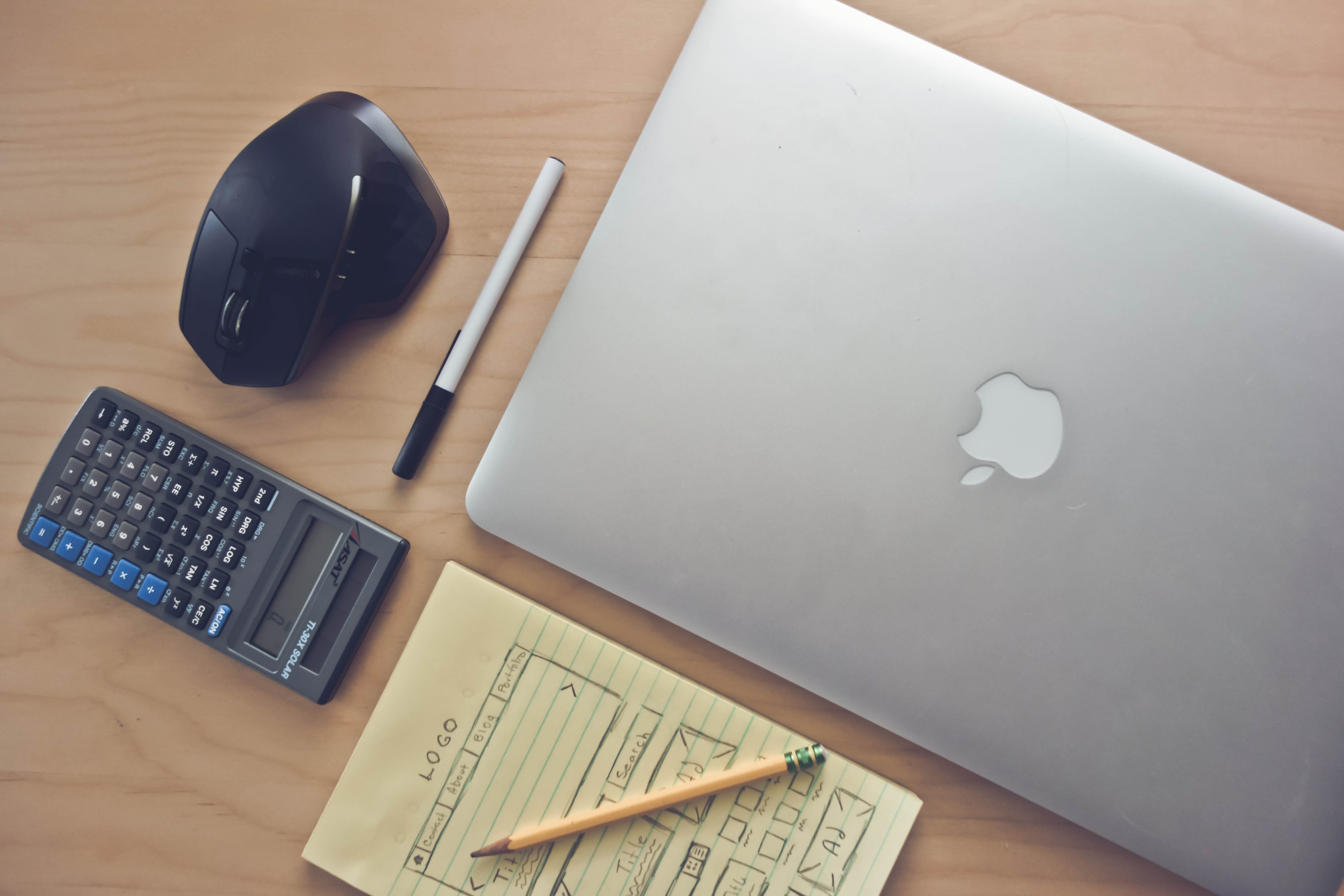 pencil, blank, placed, high angle view, indoors, pen, brown, writing instrument, mouse, organized, computer equipment, notepad, office, paper, book, technology, HD Wallpaper